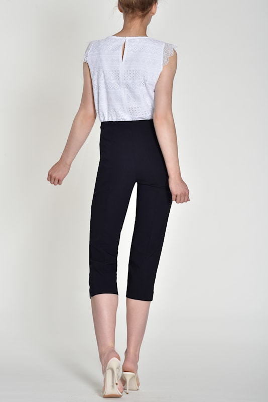 MARIE CROP TROUSERS - BLACK