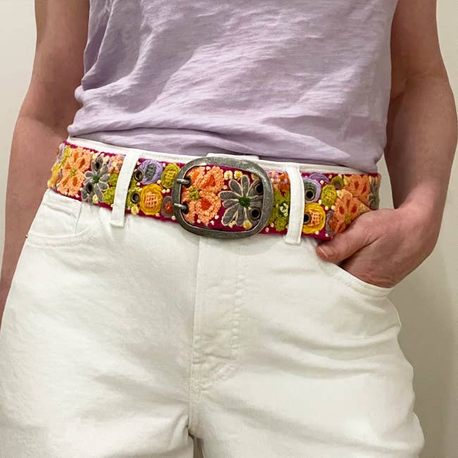 Jenny Krauss Wildflowers Embroidered Wool Belt