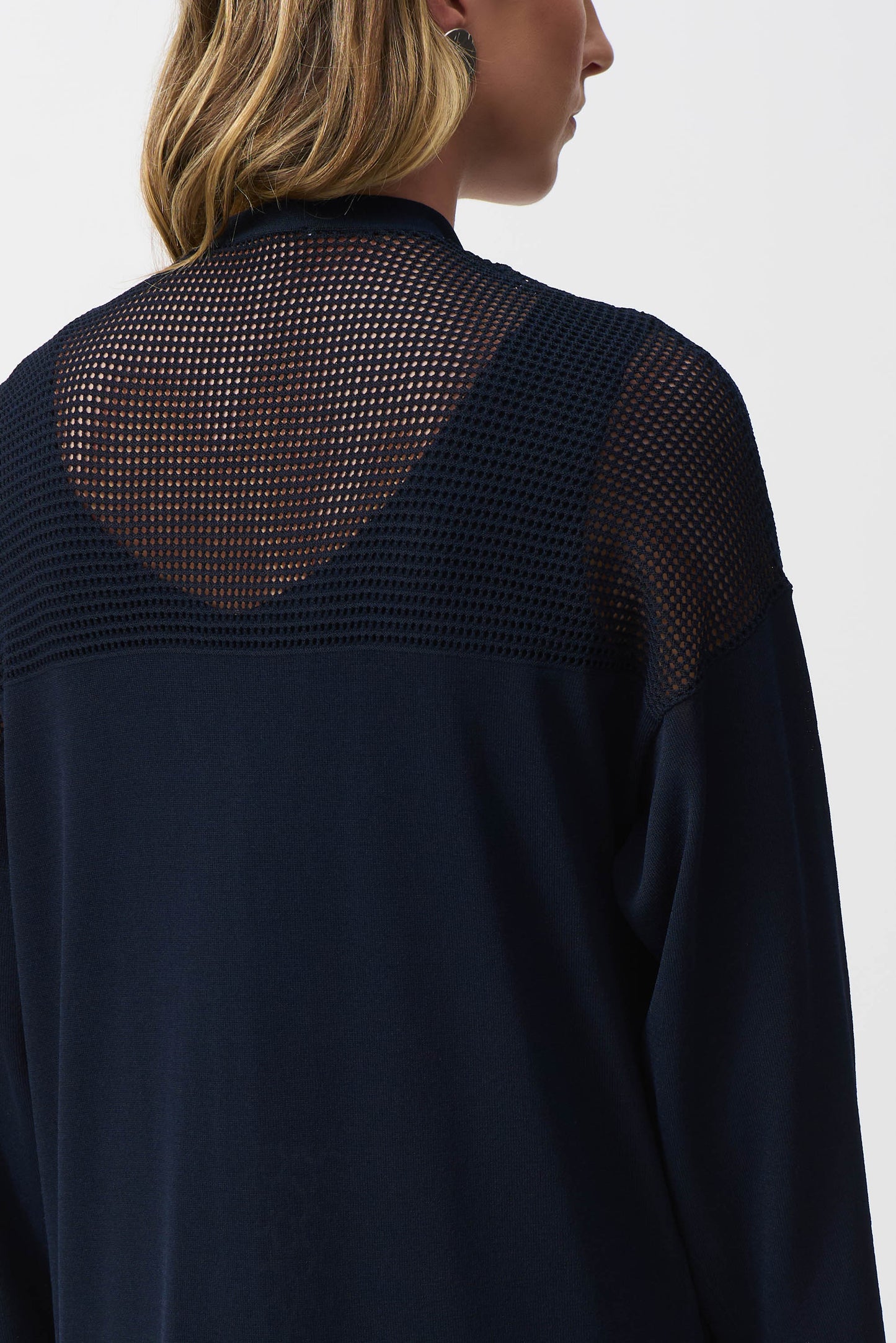 JOSEPH RIBKOFF SWEATER KNIT COVER UP WITH POINTELLE DETAIL
