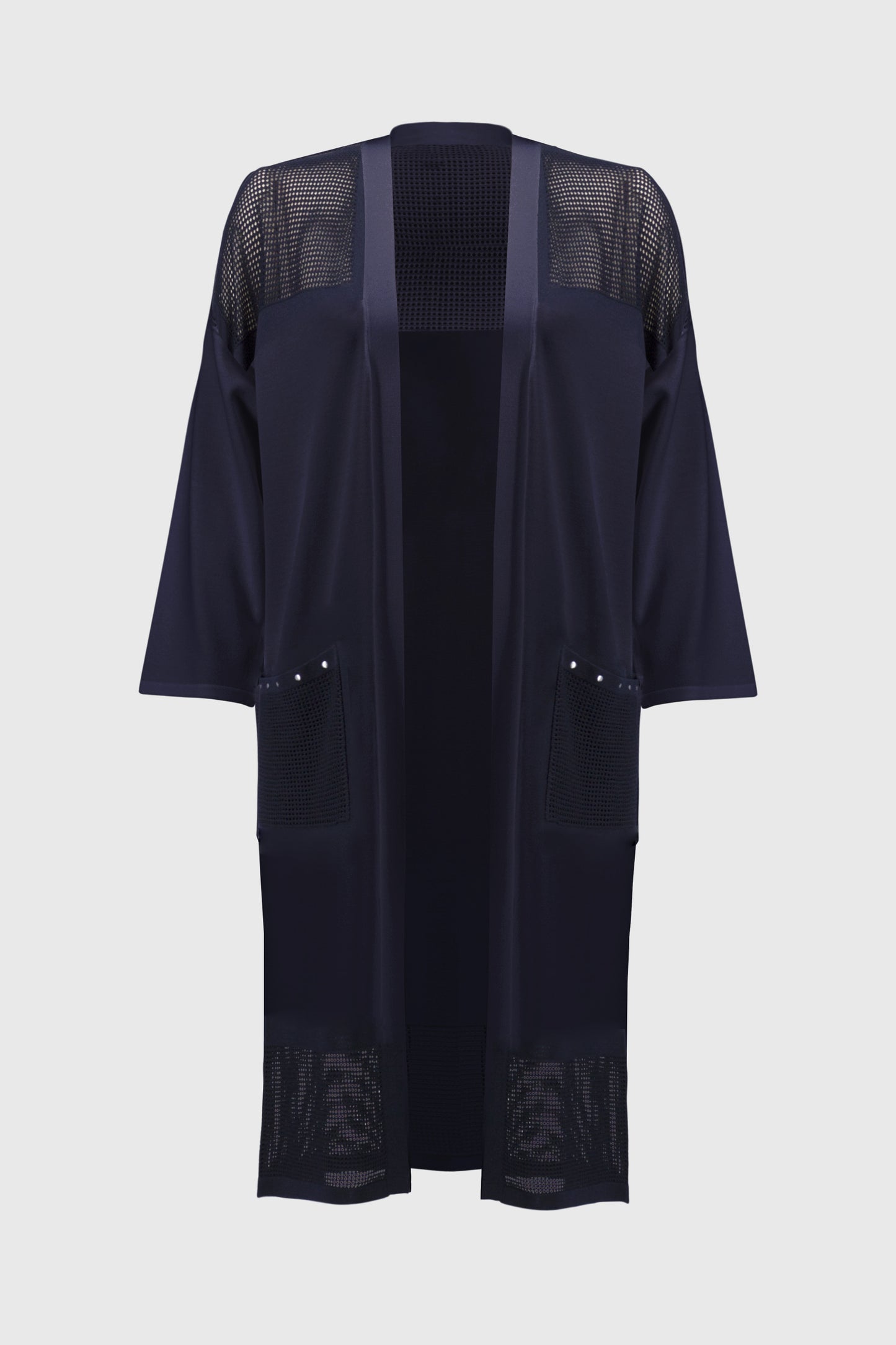 JOSEPH RIBKOFF SWEATER KNIT COVER UP WITH POINTELLE DETAIL