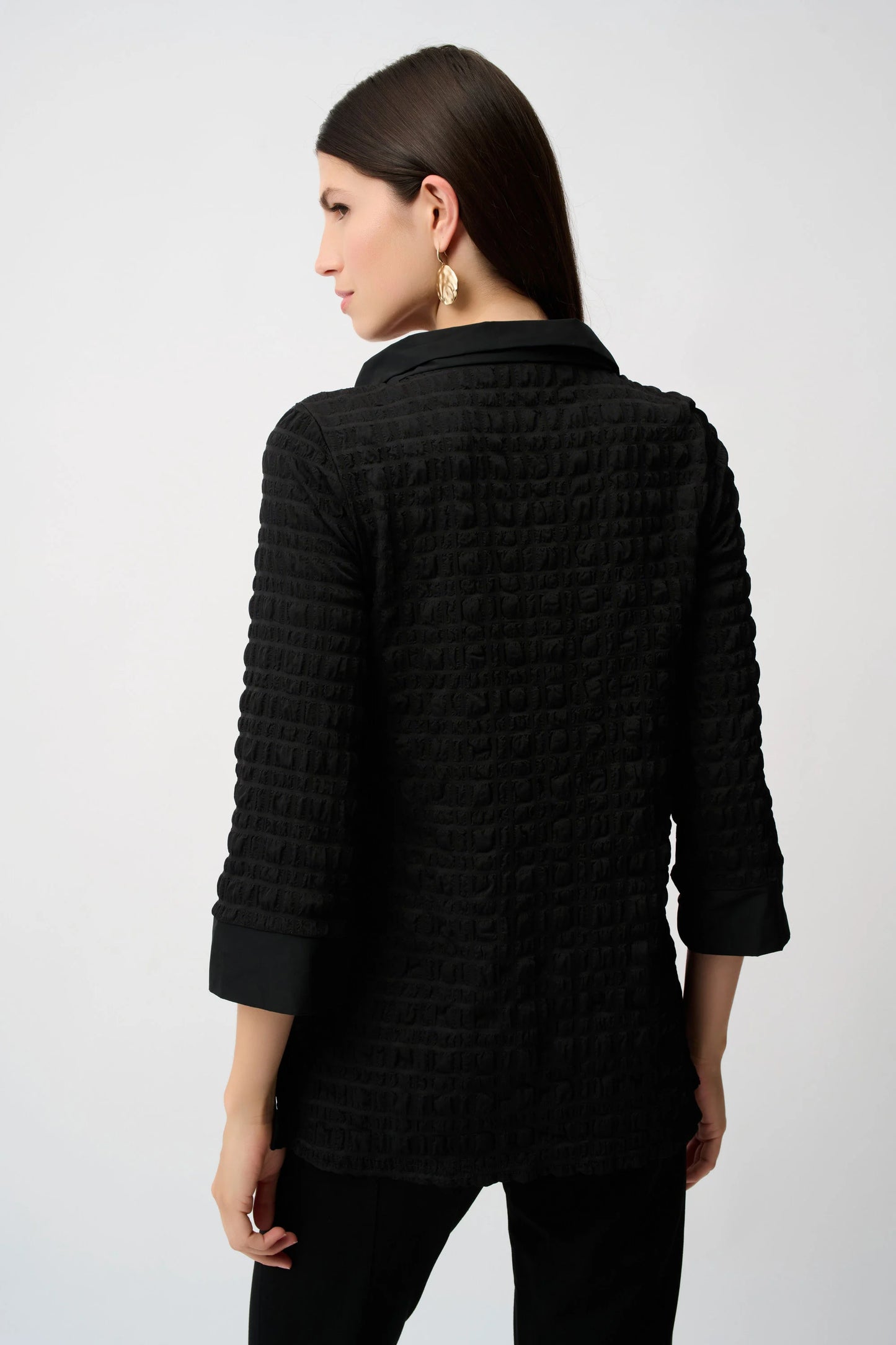 JOSEPH RIBKOFF BUBBLE JACQUARD A-LINE TOP