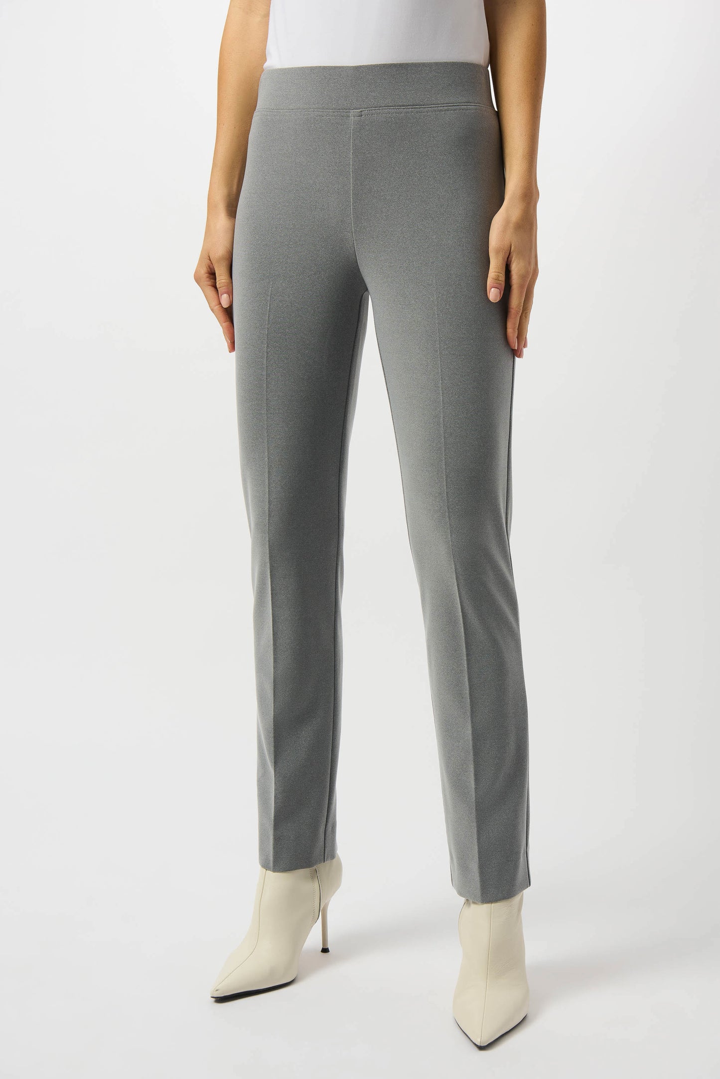 JOSEPH RIBKOFF MELANGE SILKY KNIT STRAIGHT LEG PULL-ON PANTS