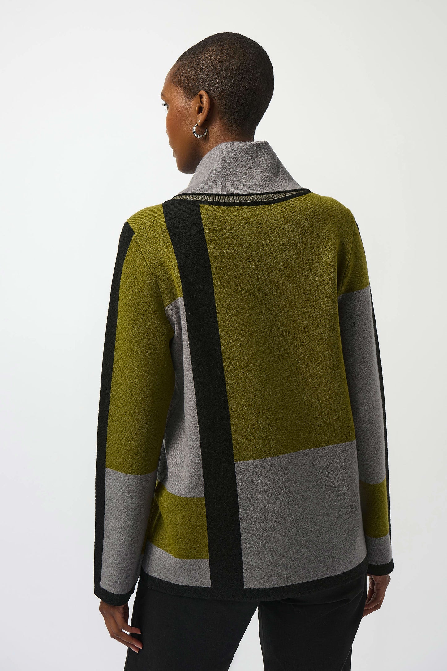 JOSEPH RIBKOFF JACQUARD SWEATER COLOUR BLOACK PULLOVER