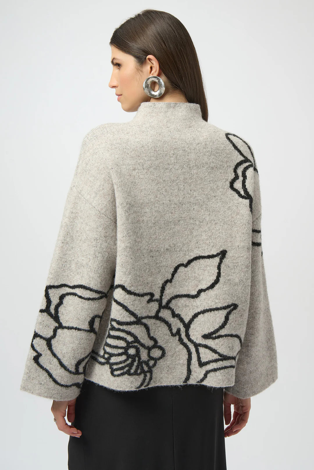 JOSEPH RIBKOFF SWEATER KNIT FLORAL PRINT