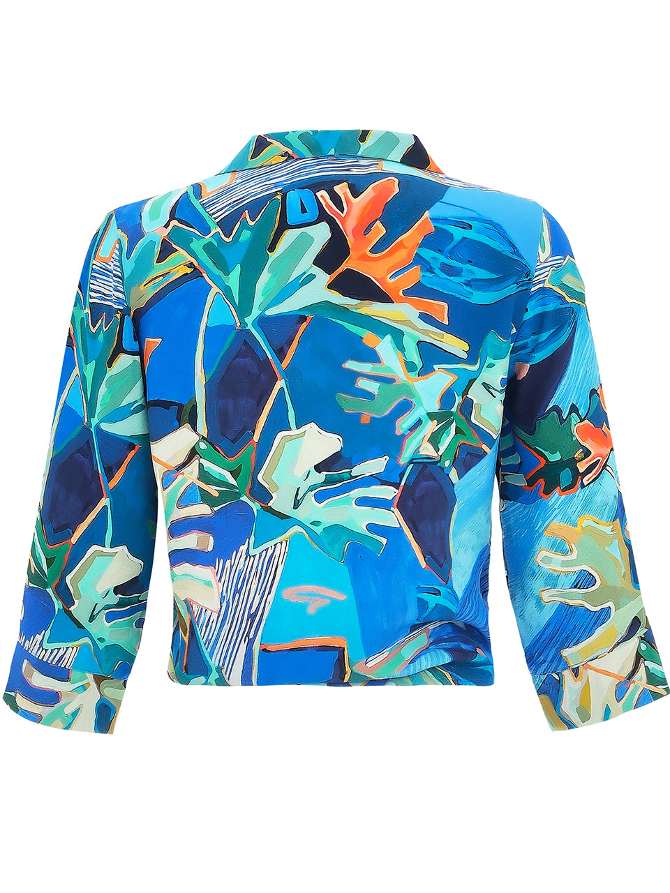 PALMETTO TIE FRONT WOVEN BLOUSE