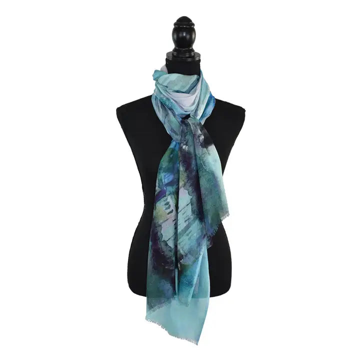 RIANNE PAINTERLY LANDSCAPE BEACH SCARF