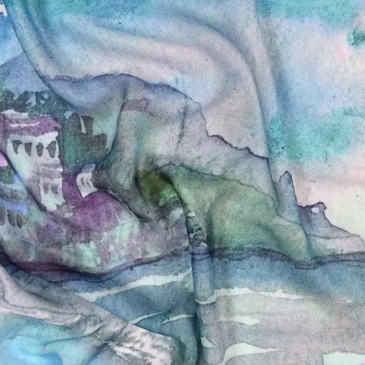 RIANNE PAINTERLY LANDSCAPE BEACH SCARF