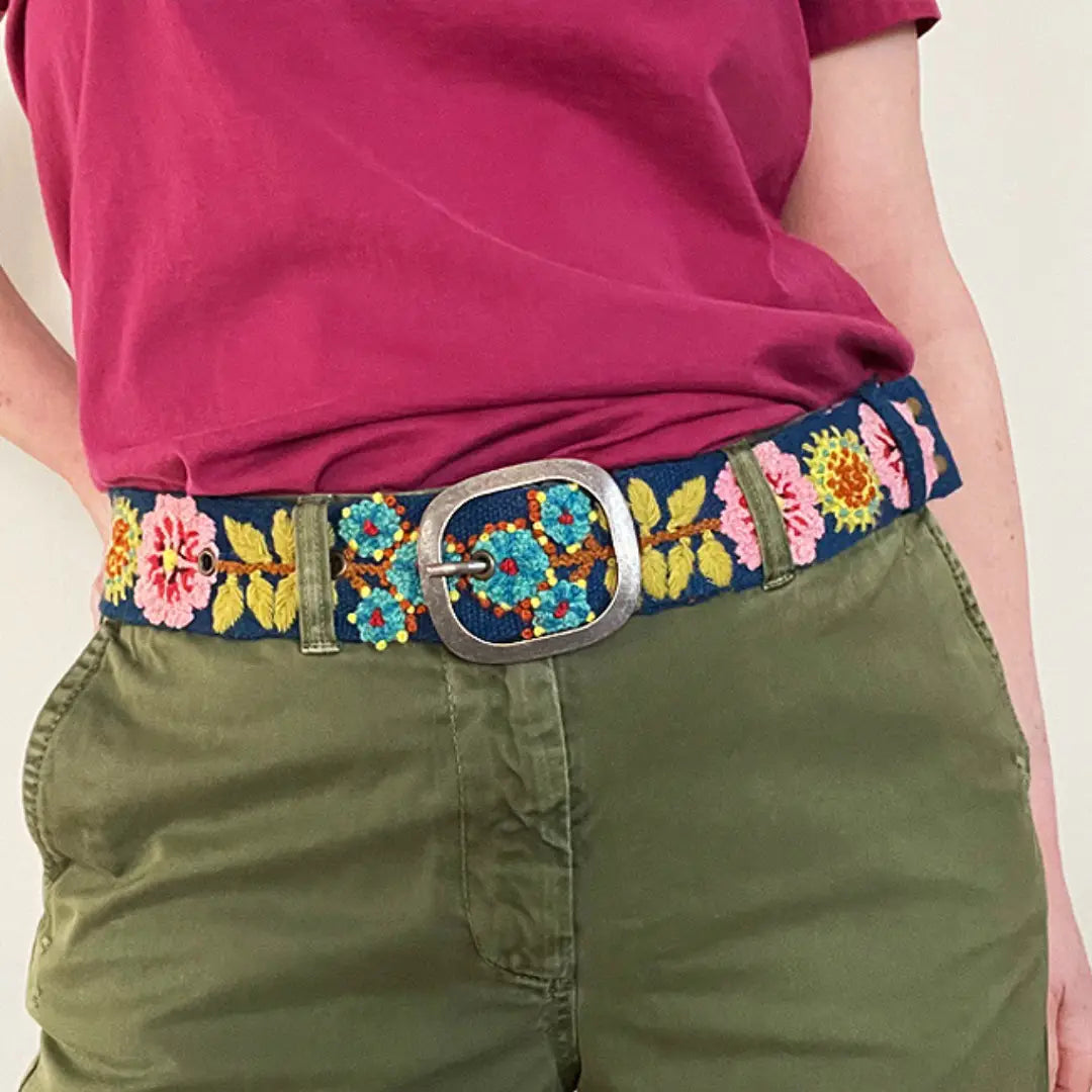 JENNY KRAUSS SUNSHINE DAYDREAM EMBROIDERED WOOL BELT