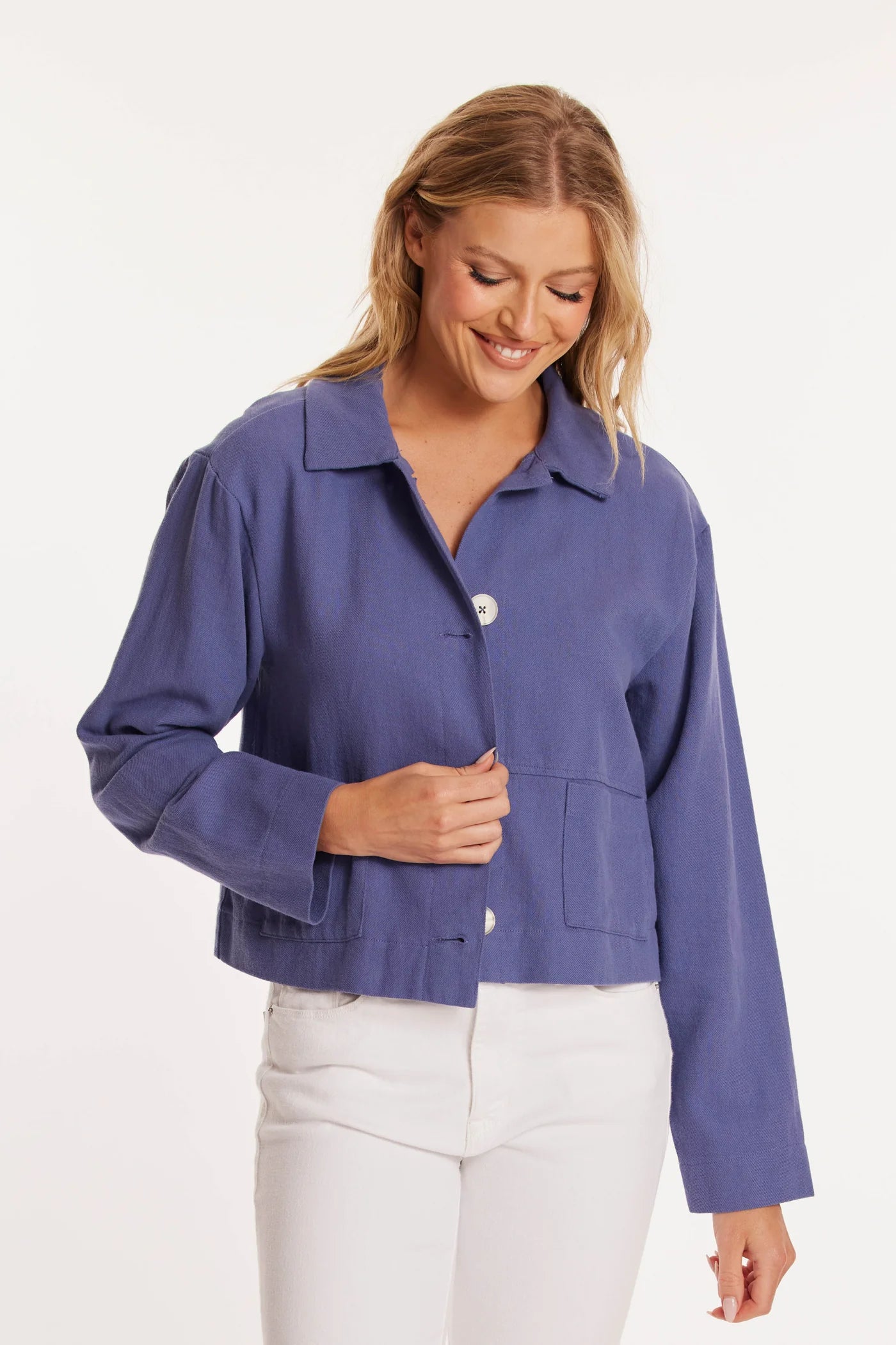 LONG SLEEVE BUTTON FRONT JACKET