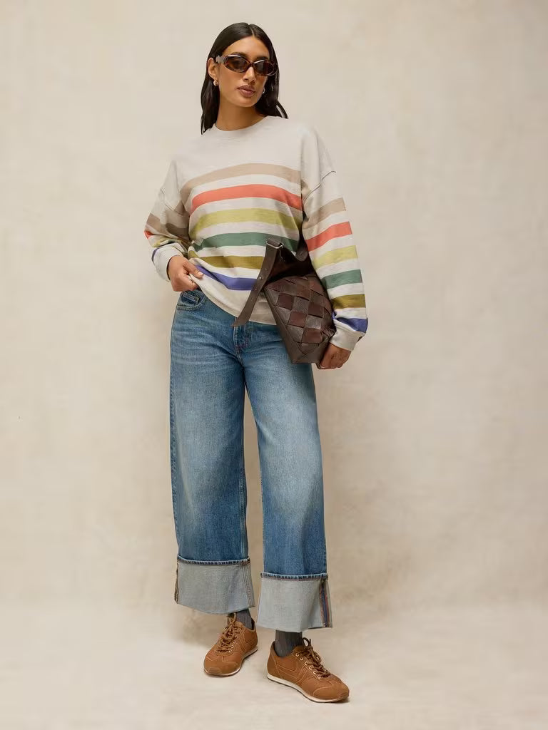 White Stuff Cleo Longline Stripe Sweater