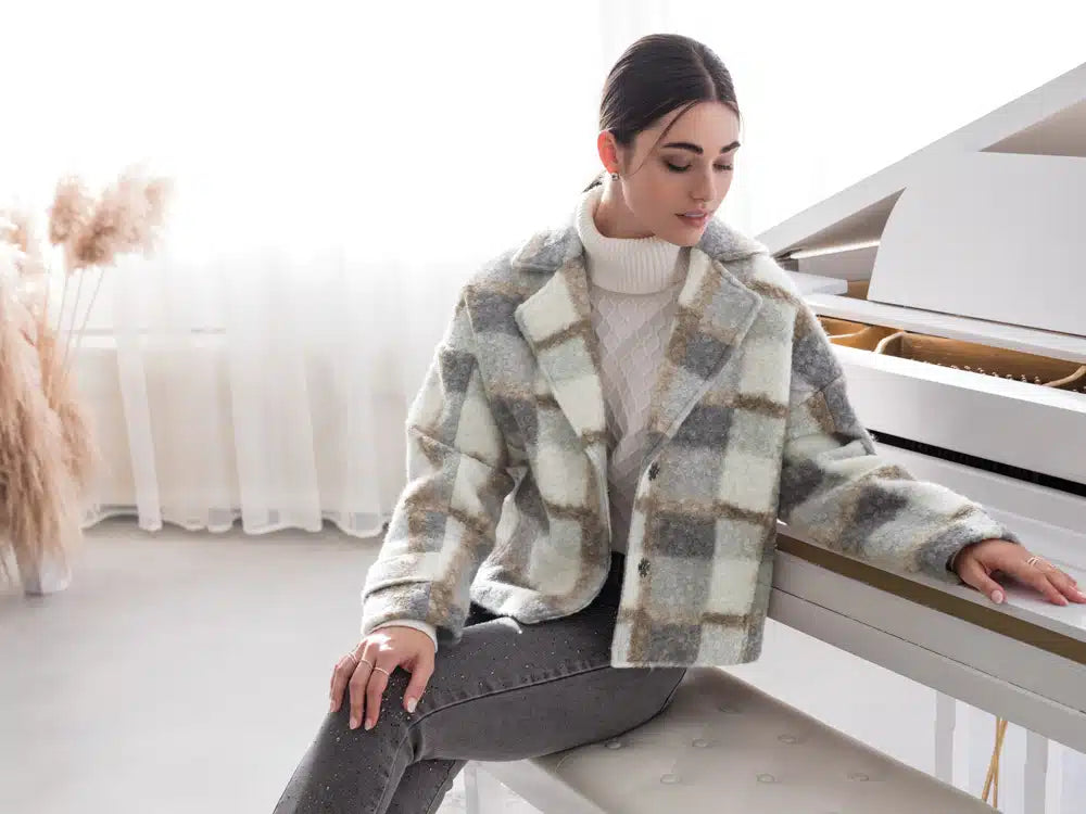 PLAID WOOL JACKET