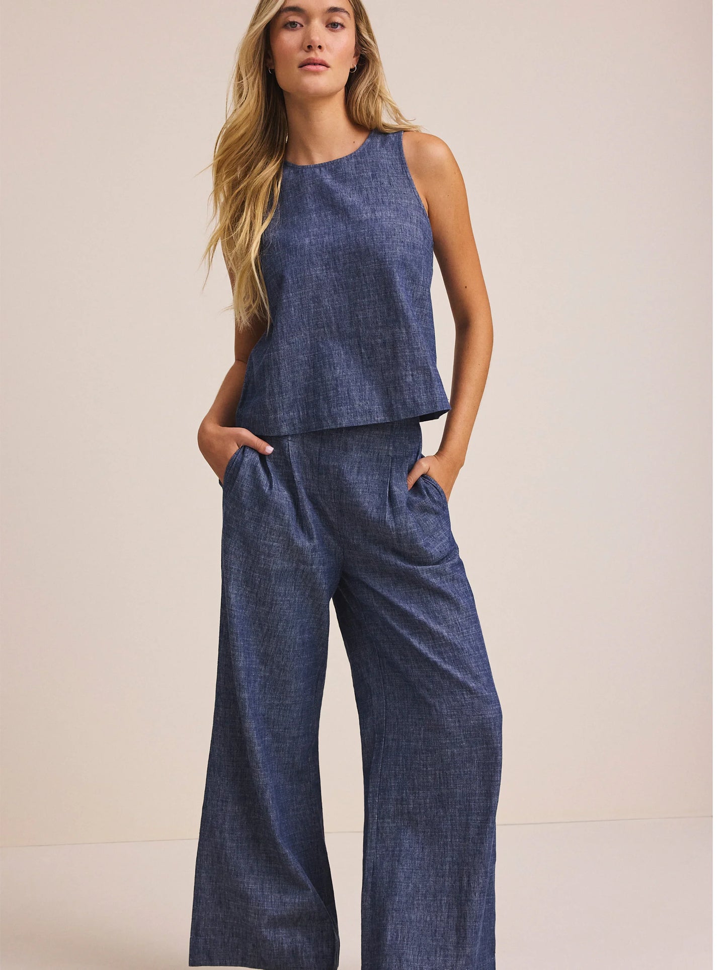 NIC+ZOE Chambray Mix Stevie Tank