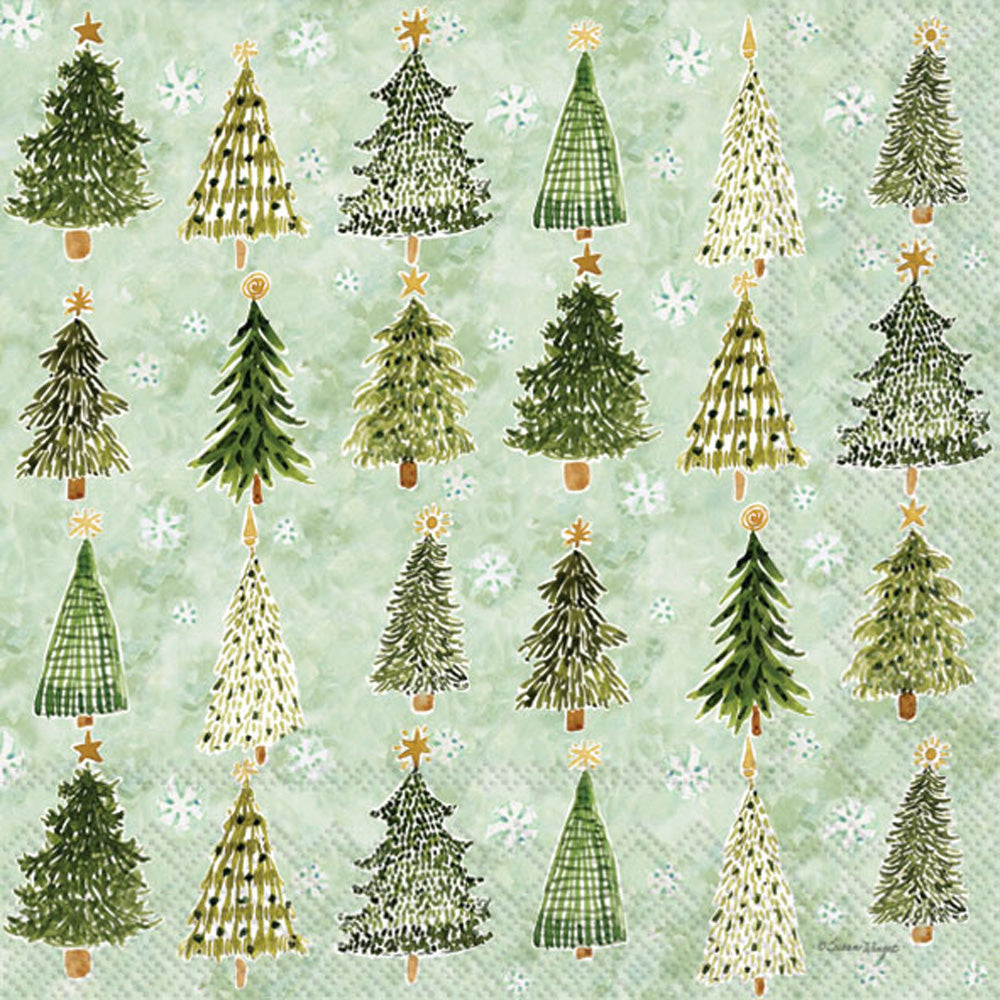 CHRISTMAS TREE PATTERN COCKTAIL NAPKINS