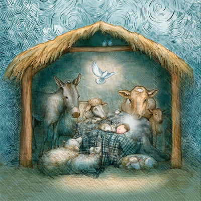 PEACE NATIVITY COCKTAIL NAPKINS