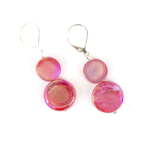 Sea Lily Mother-of-Pearl Earrings Coral