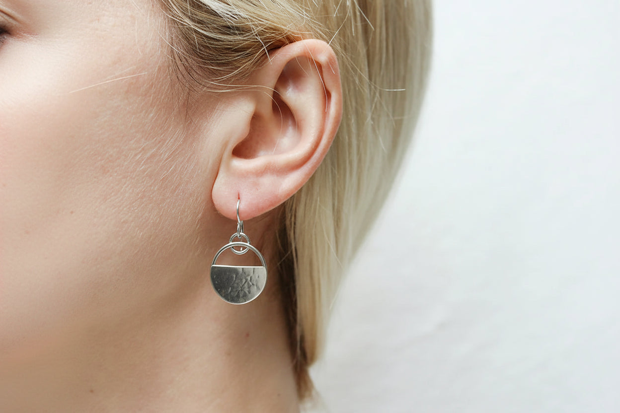 Small Round Basket Wire Earrings