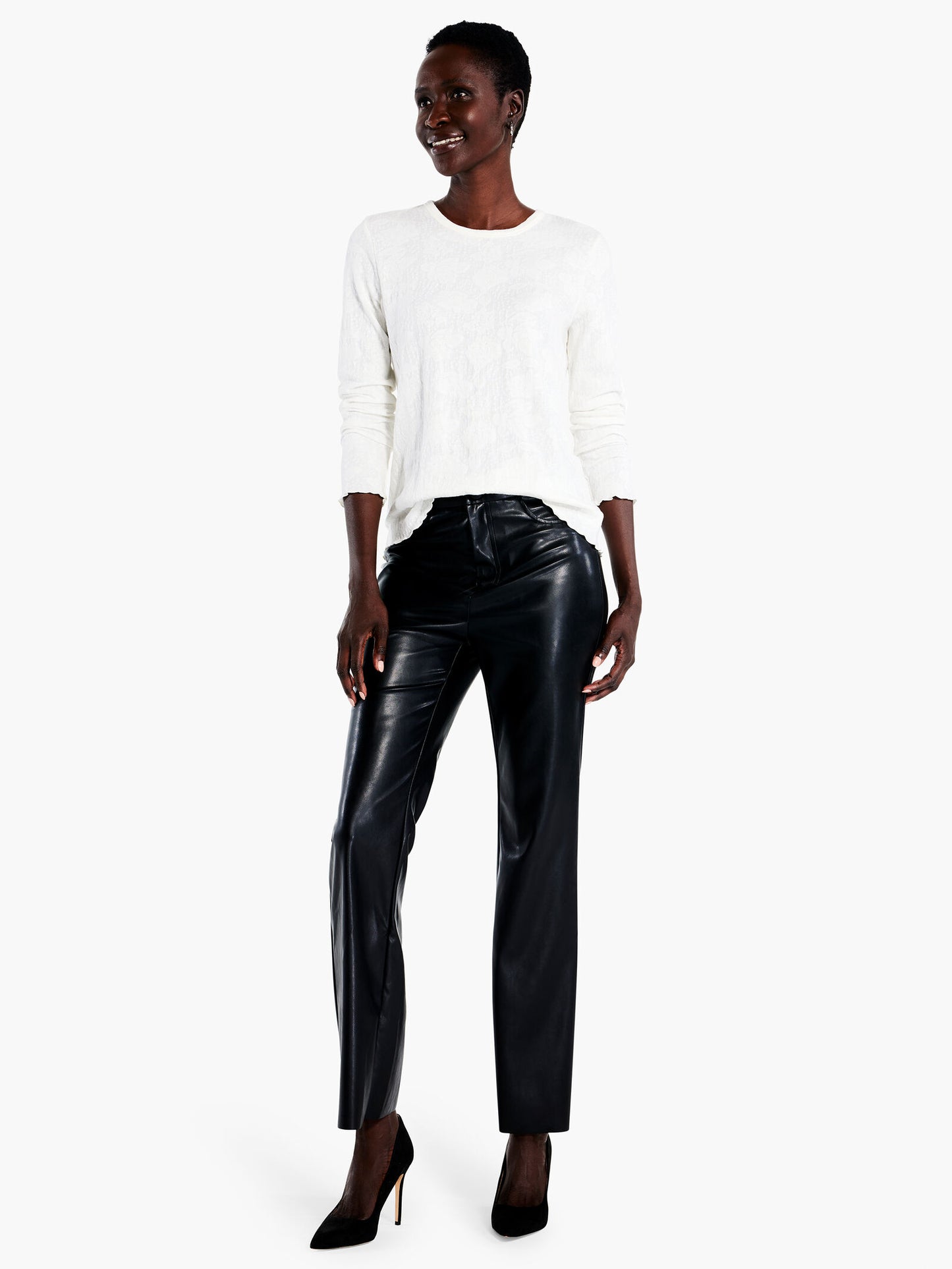 NIC+ZOE LACE KNIT TEE