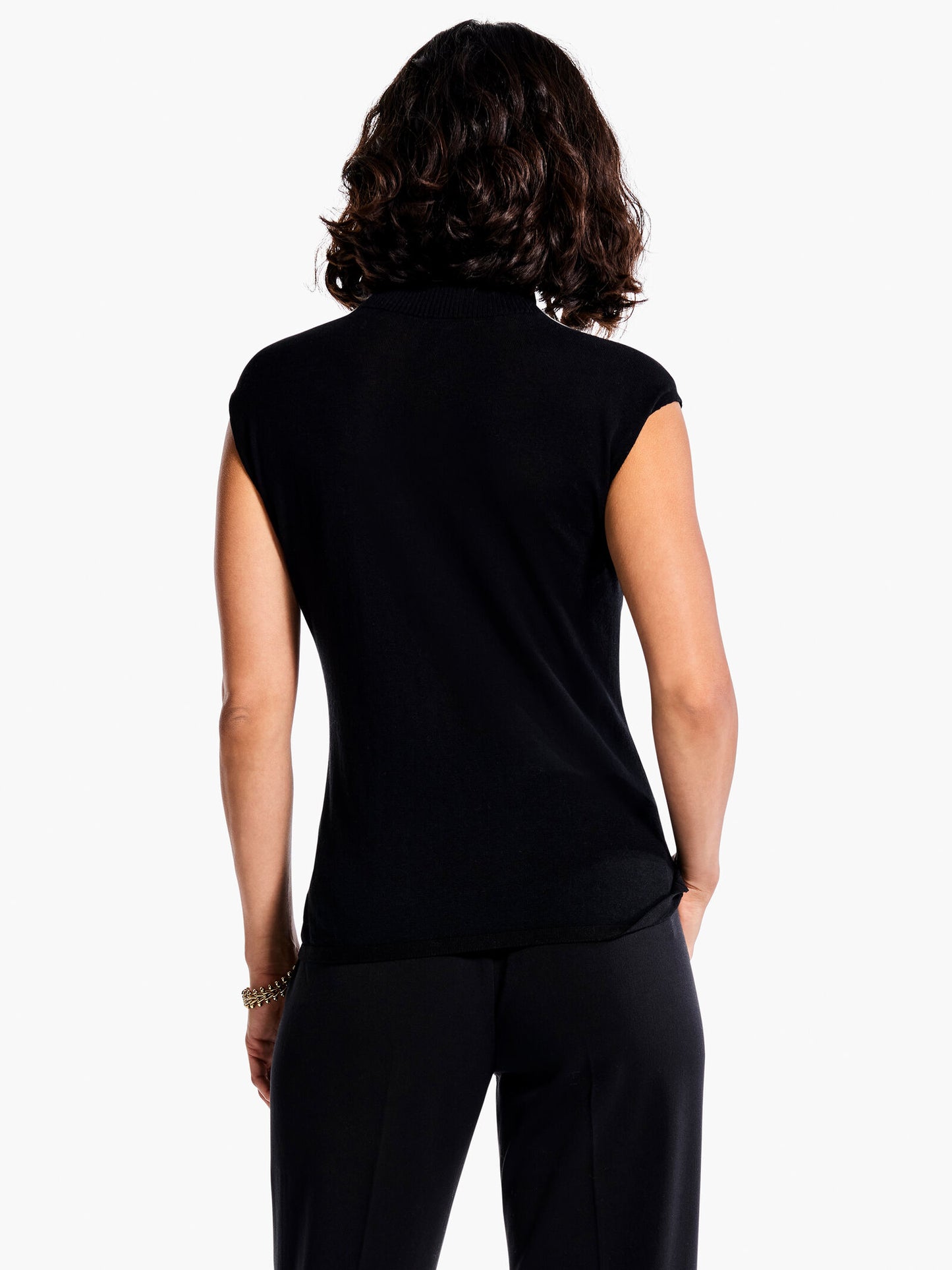 NIC+ZOE SLEEVELESS TURTLENECK SWEATER TEE