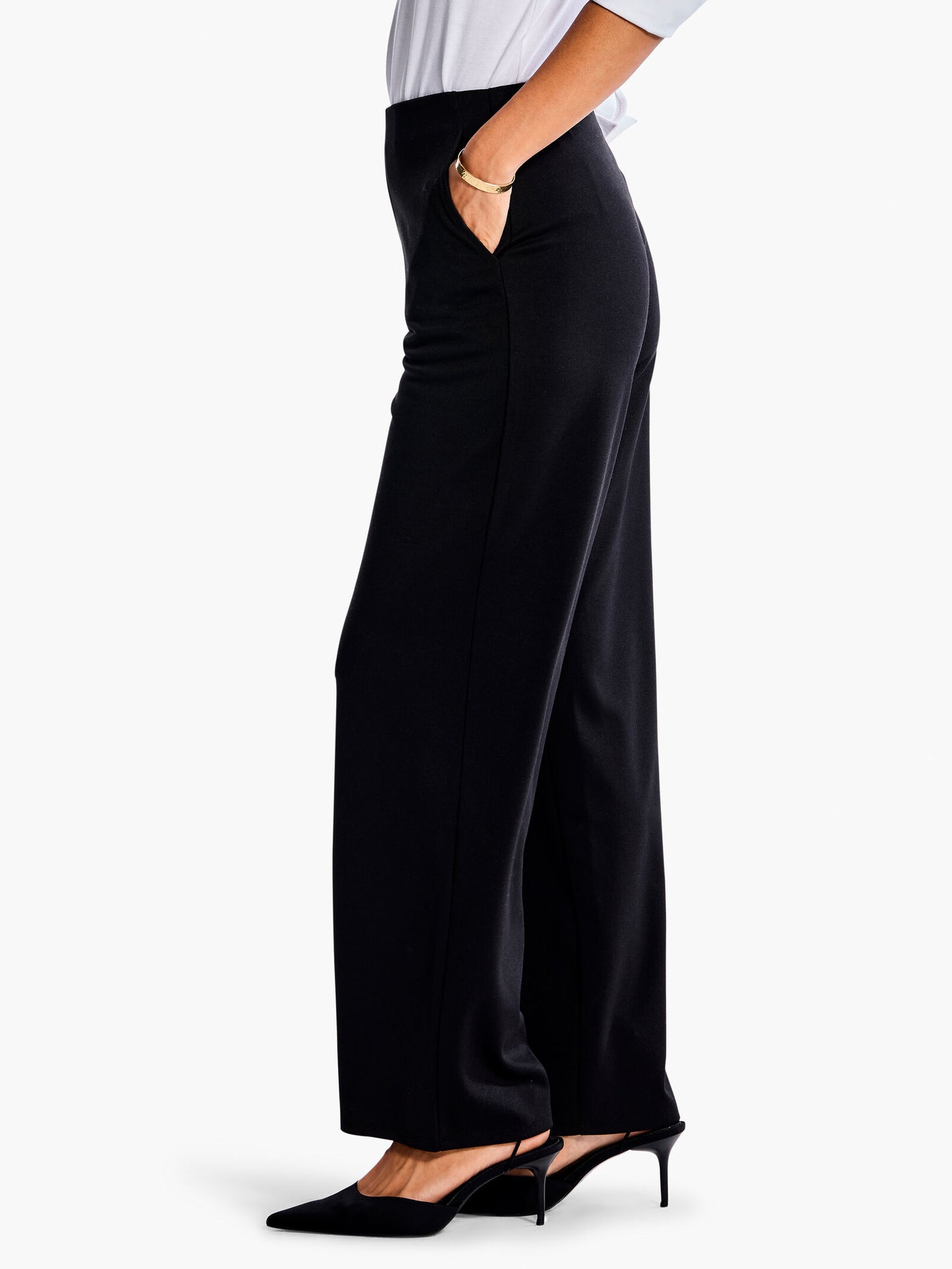 NIC+ZOE DRAPEY PONTE WIDE LEG ANKLE PANTS 29" INSEAM