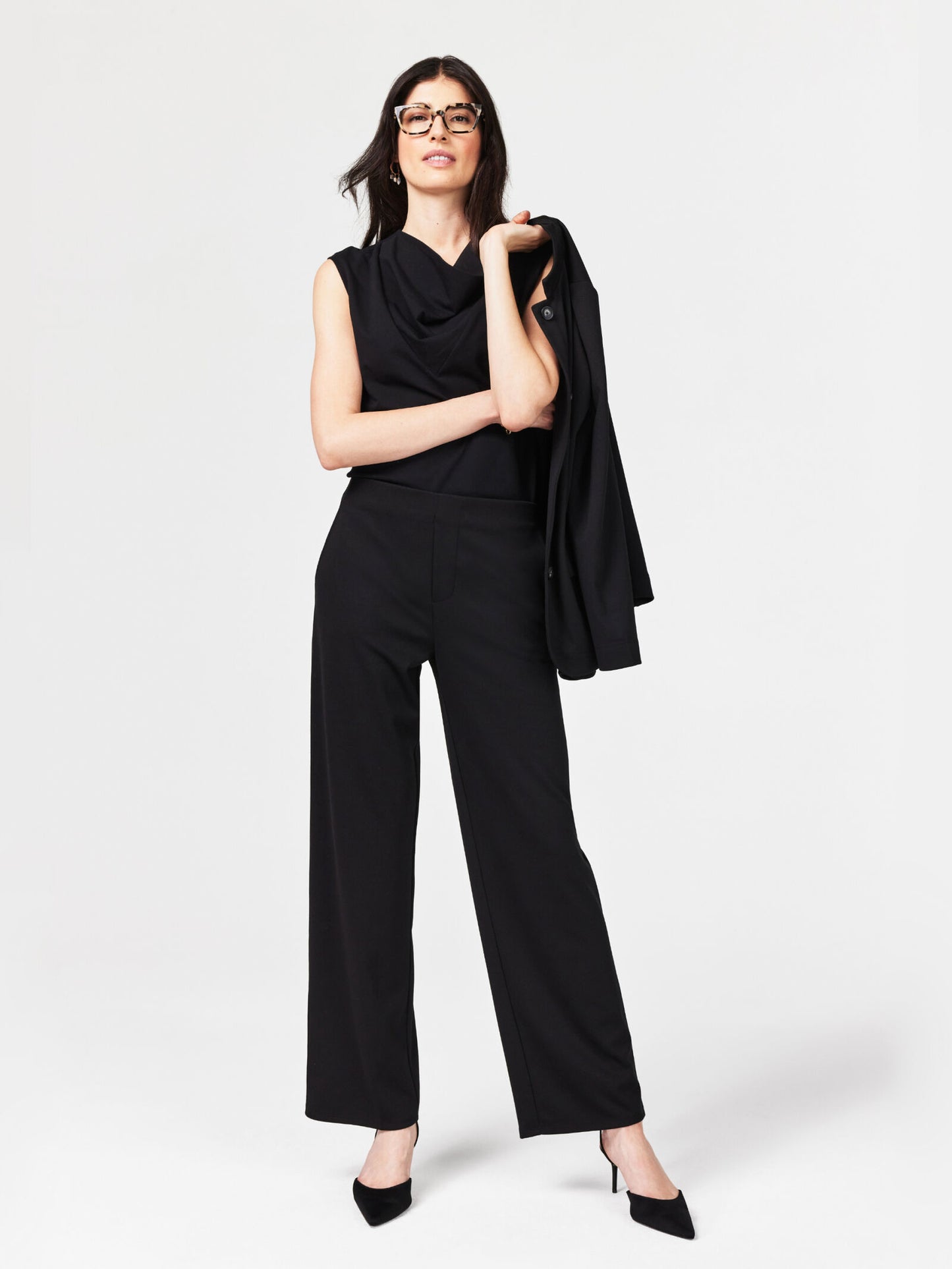 NIC+ZOE DRAPEY PONTE WIDE LEG ANKLE PANTS 29" INSEAM
