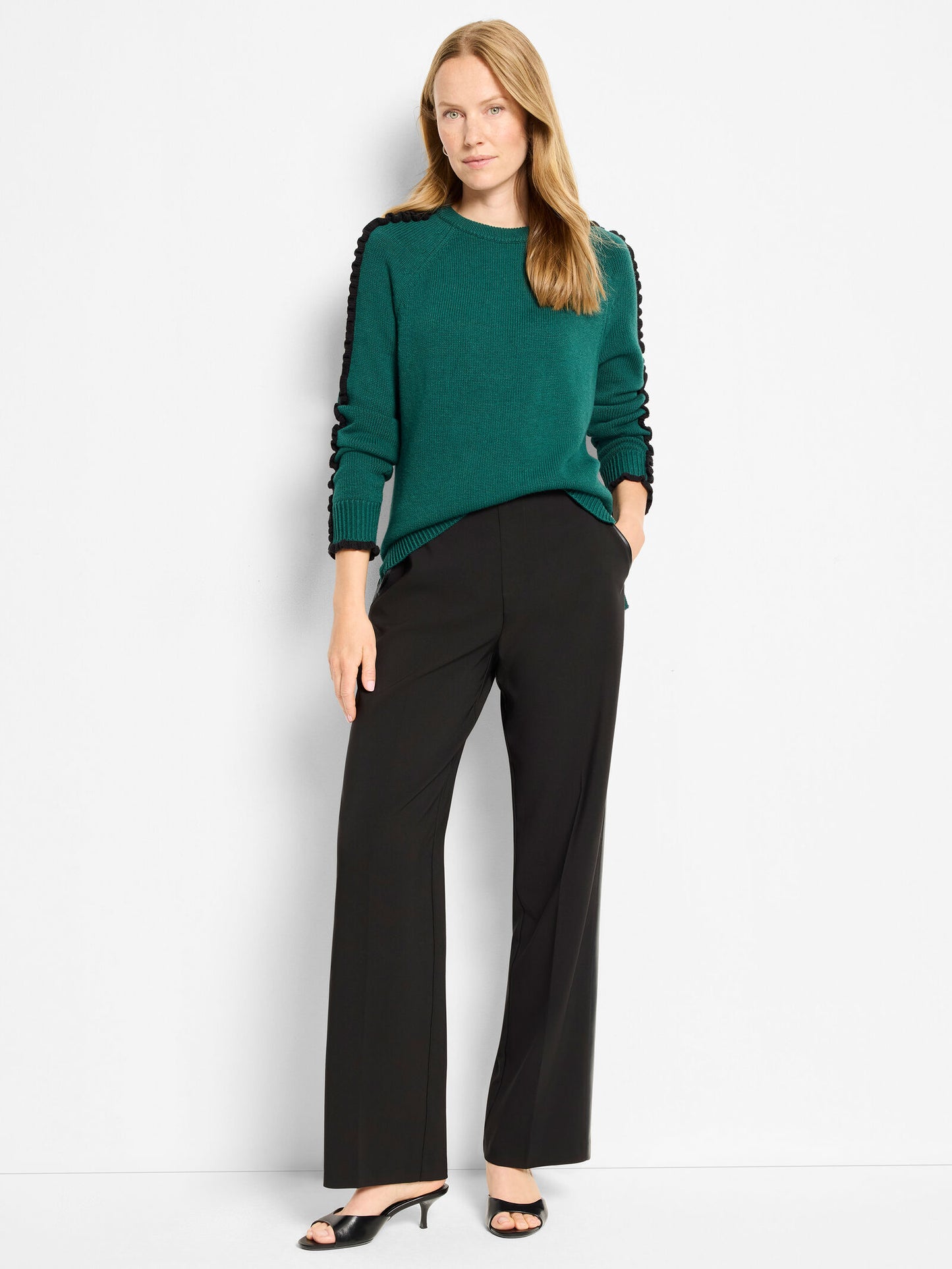 NIC+ZOE RUFFLED DOWN SWEATER