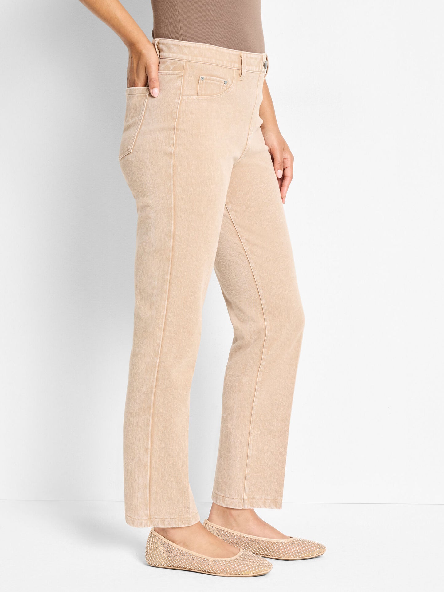 NIC+ZOE 28" RECESS STRAIGHT KNIT ANKLE PULL ON JEANS