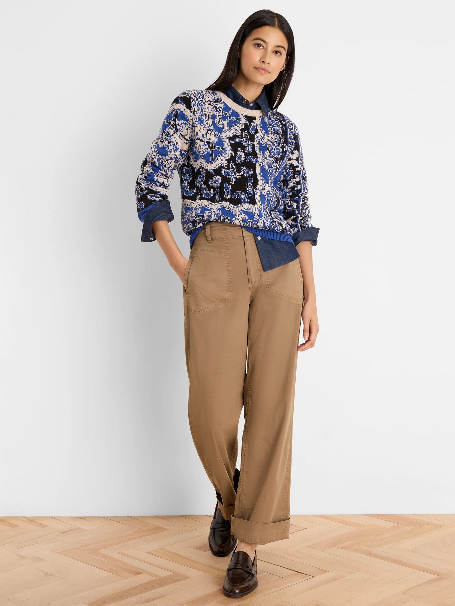 NIC + ZOE Bandana Jacquard Sweater