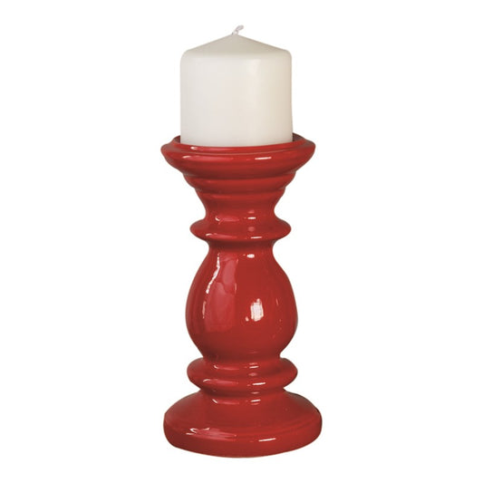 CAMDEN RED CERAMIC CANDLE HOLDER SMALL