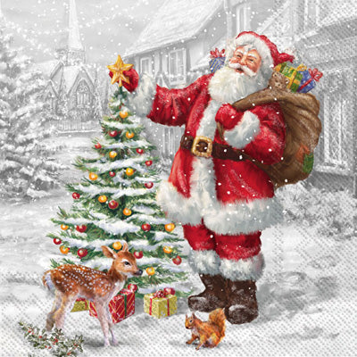 SANTAS CHRISTMAS TREE LUNCH NAPKINS