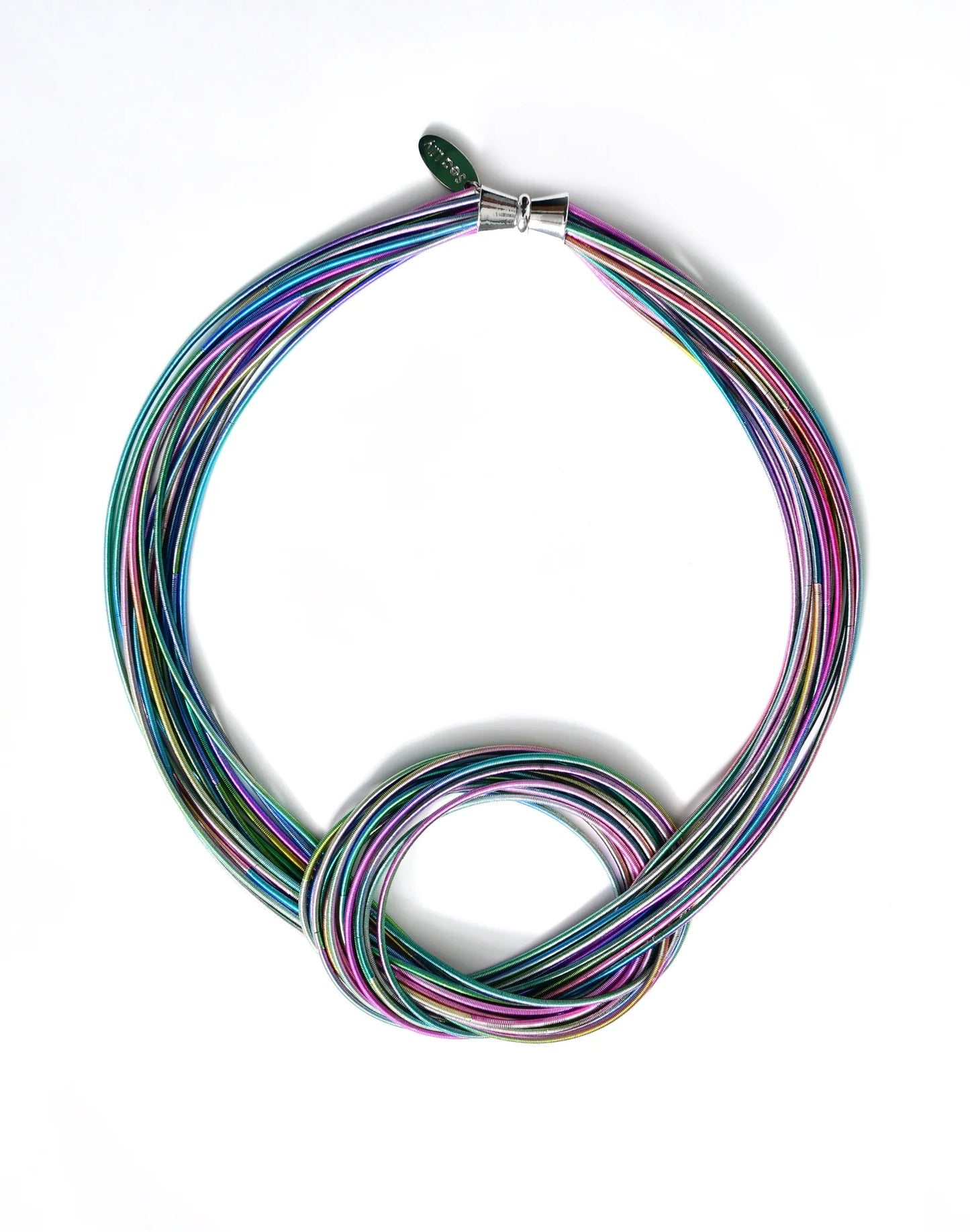 Sea Lily Rainbow Multi Colored Large Knot Necklace