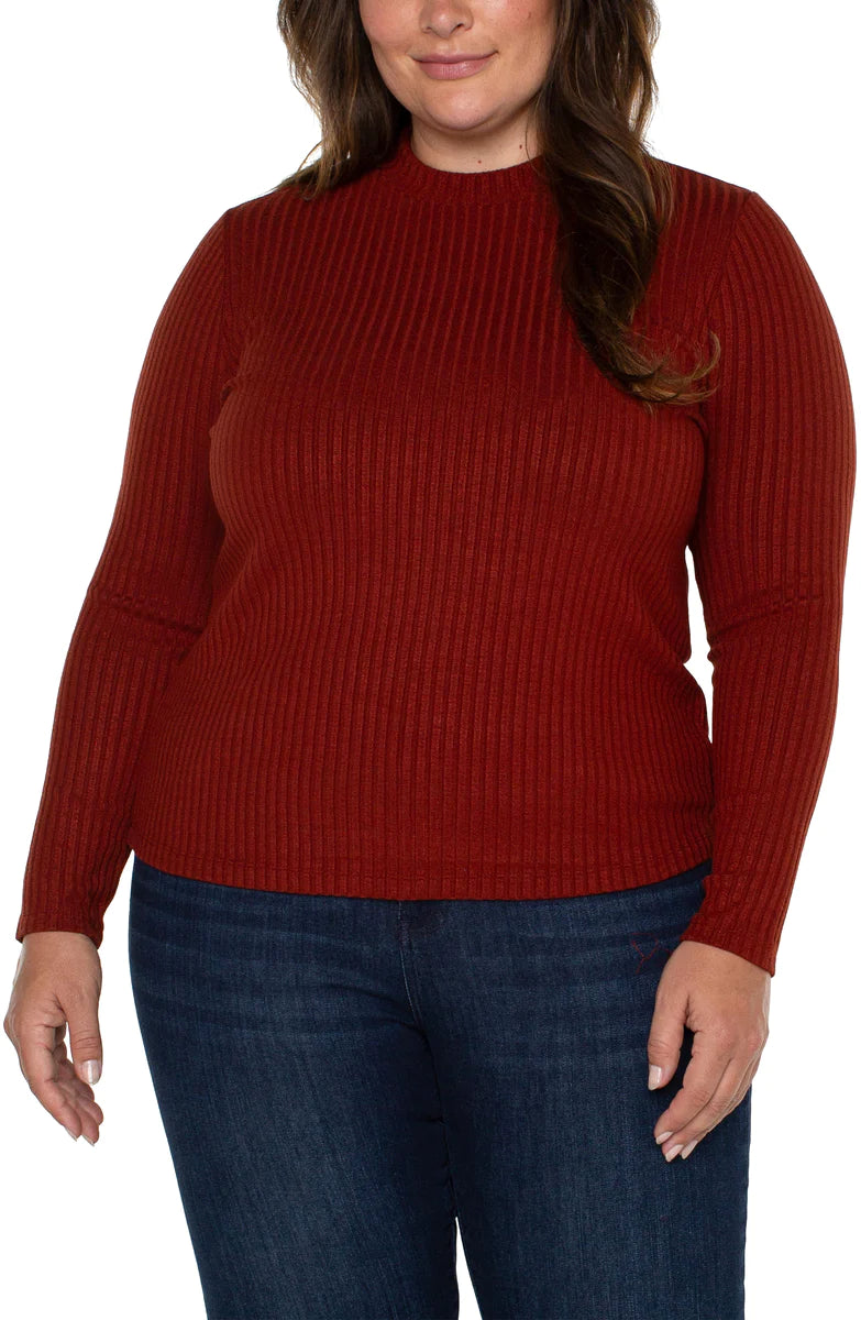 LIVERPOOL MOCK NECK LONG SLEEVE TEE - PLUS