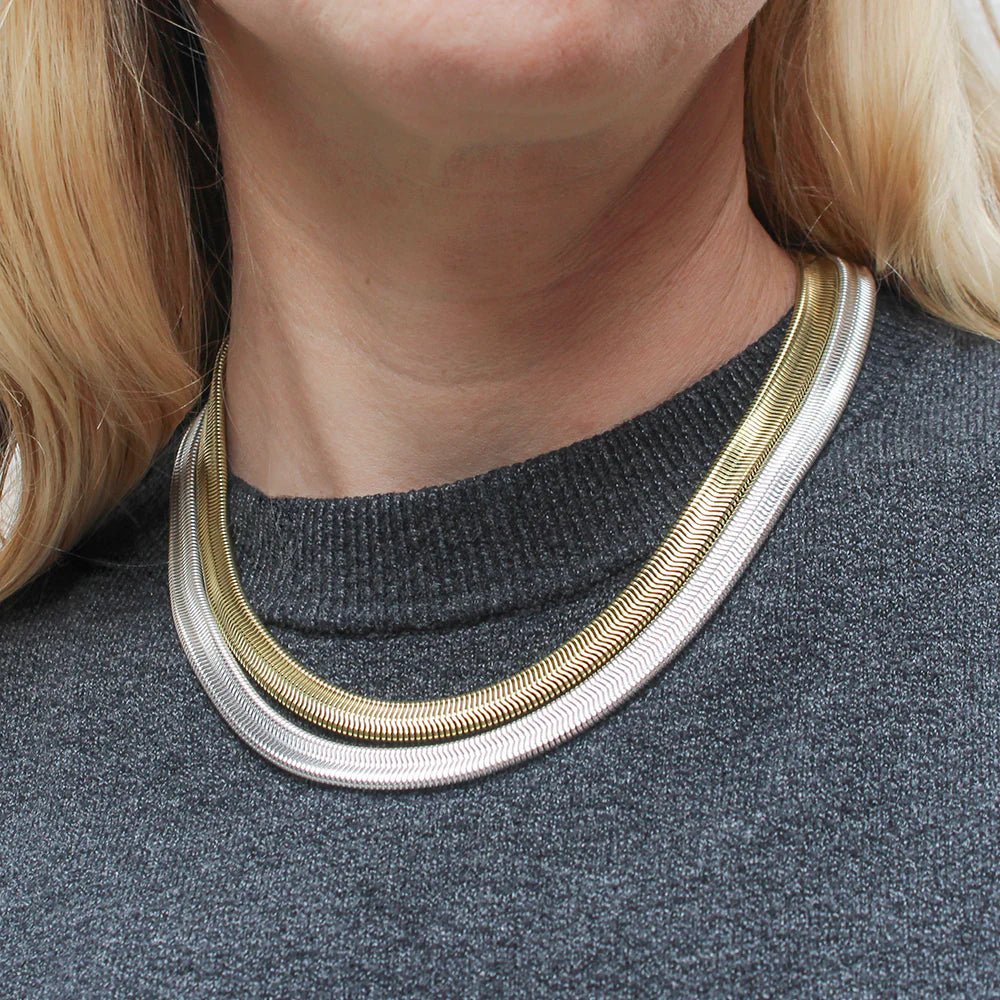Marjorie Baer Double Snake Chain Choker Necklace