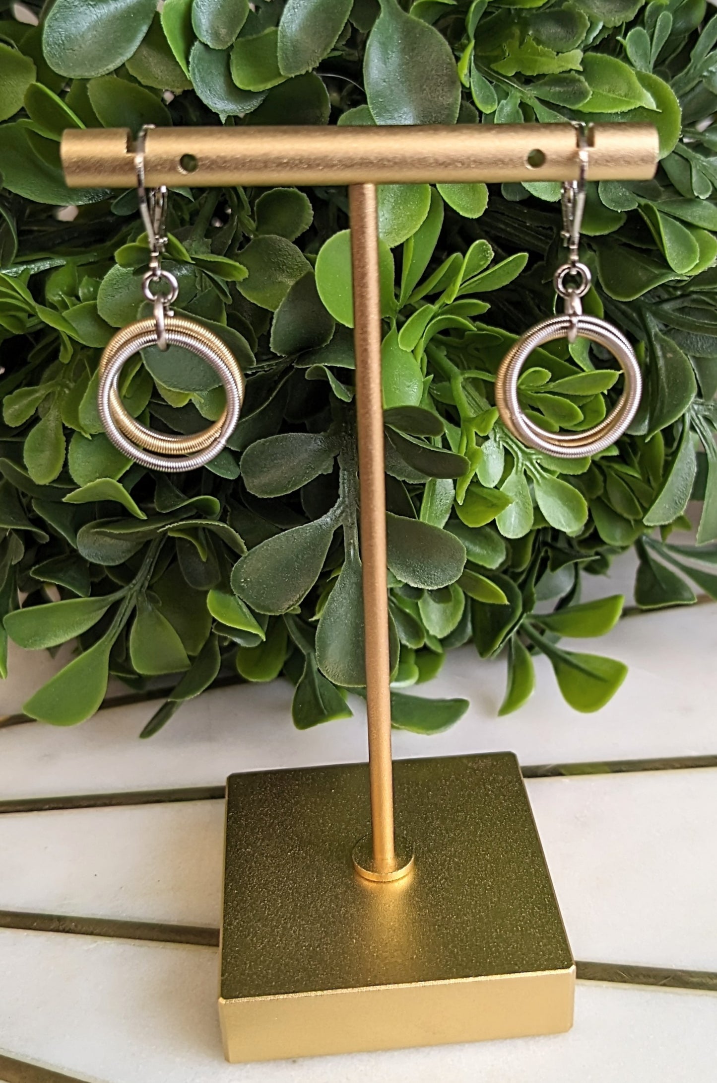 SEA LILY SILVER AND GOLD LOOP EARRINGS