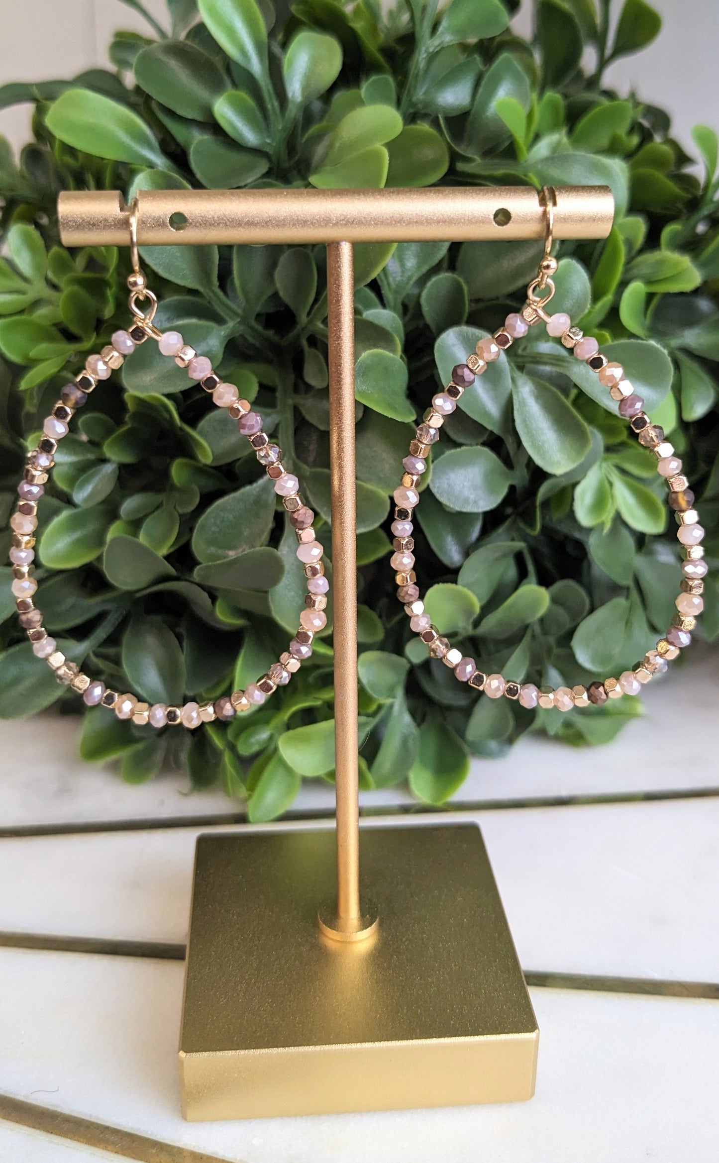 RIKER NATURAL BEADED TEARDROP EARRINGS