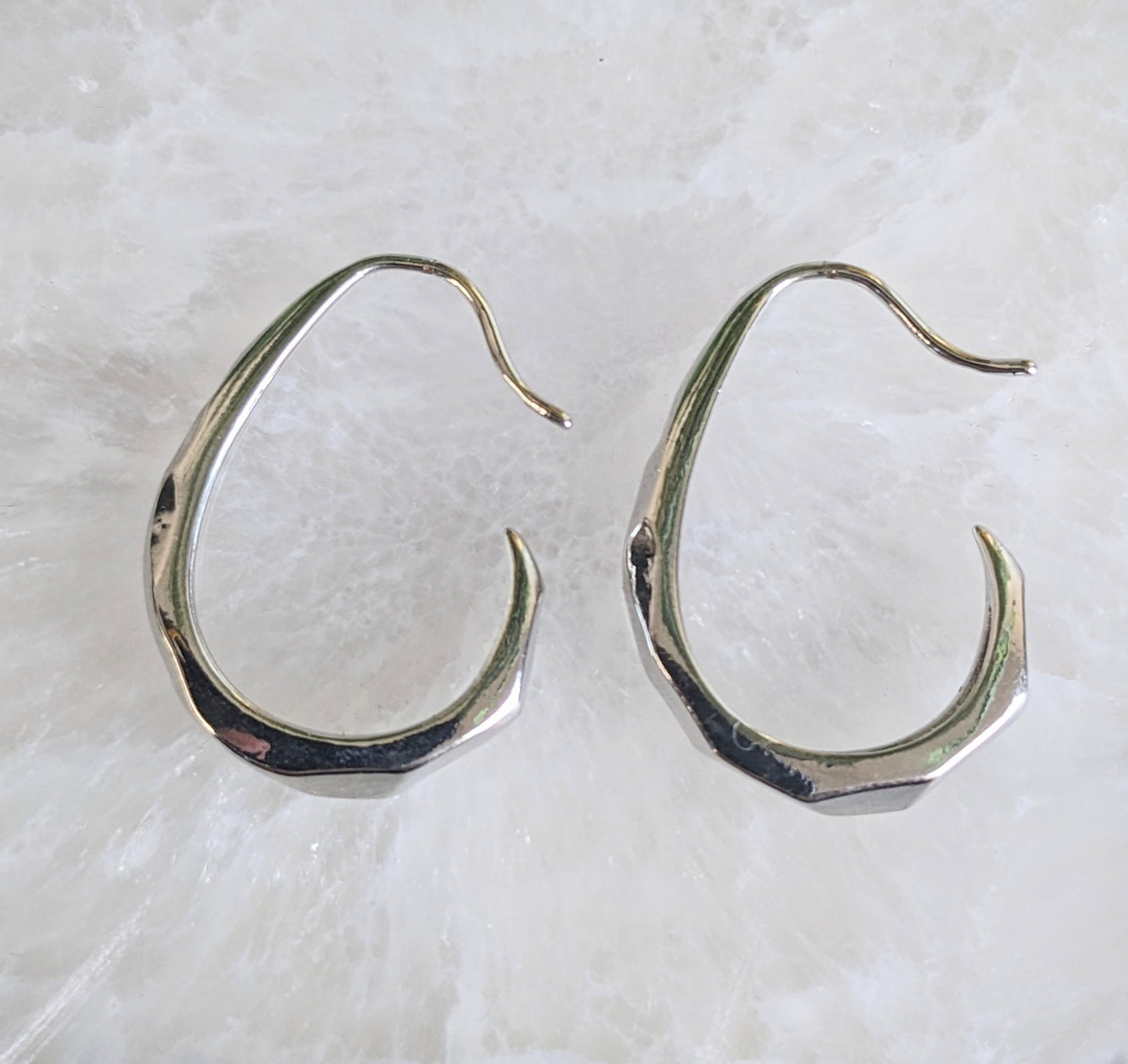 SILVER J HOOP EARRINGS