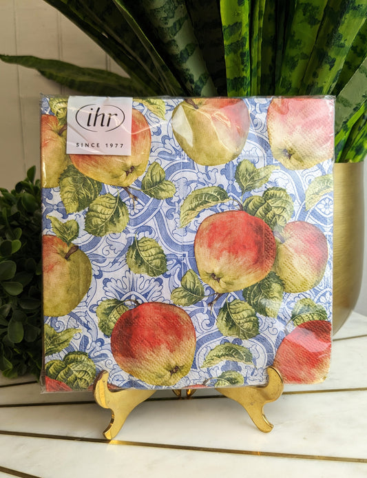 CLASSIC APPLES BLUE LUNCH NAPKINS
