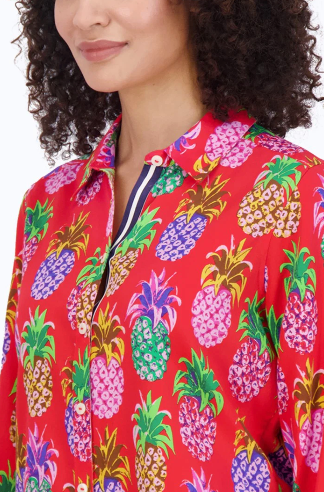 ZOEY NO IRON PINEAPPLE SHIRT