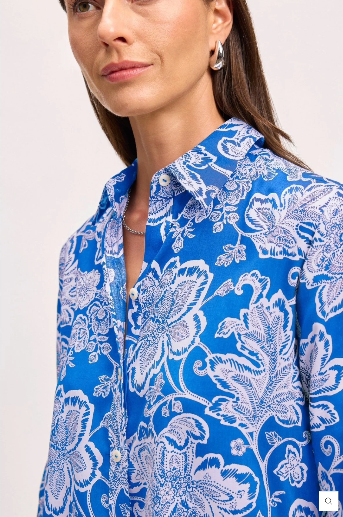 MEGHAN WOODBLOCK FLORAL LONG SLEEVE SHIRT