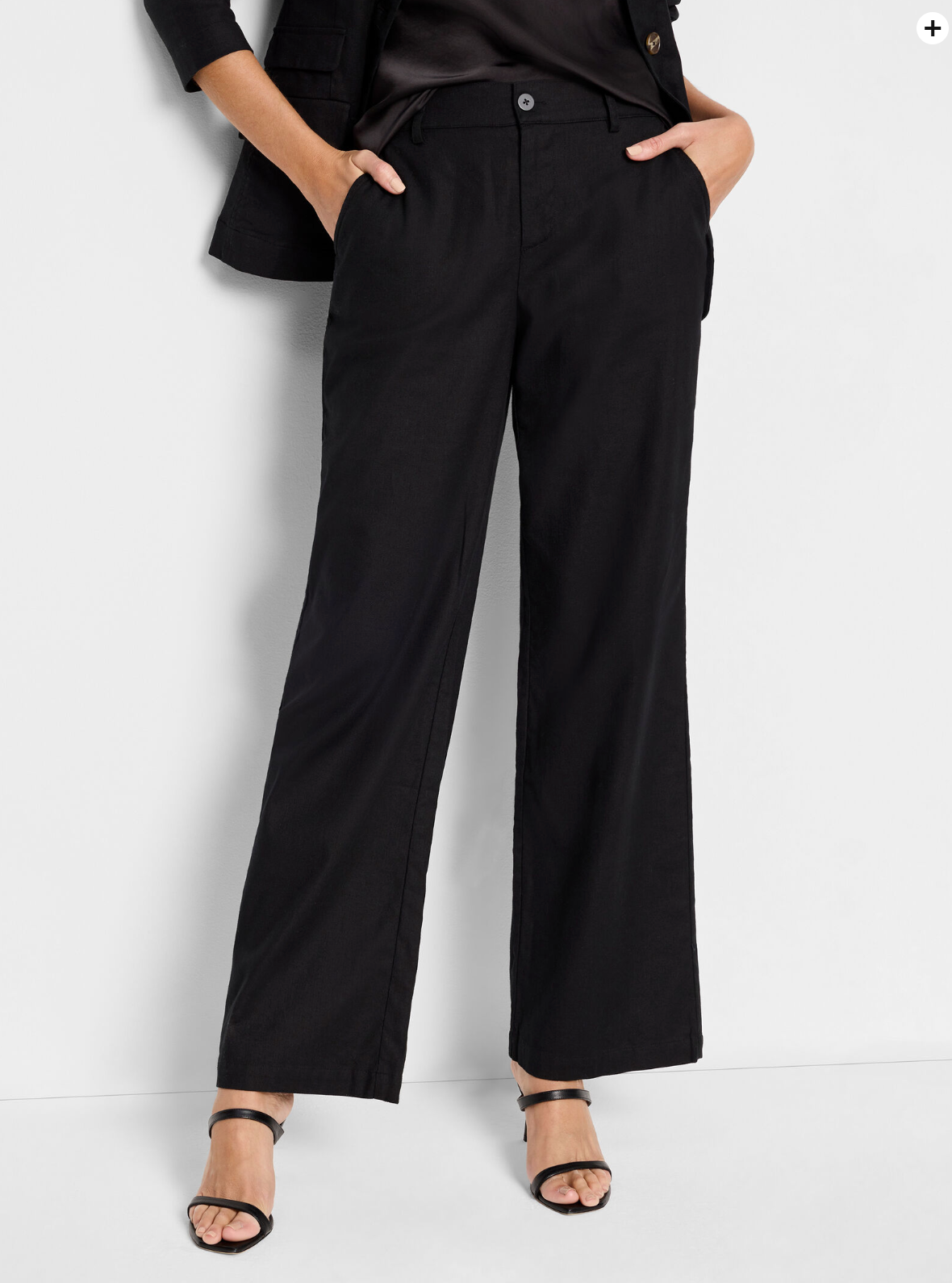NIC+ZOE 31" LINEN COTTON ELIOT WIDE-LEG PANT