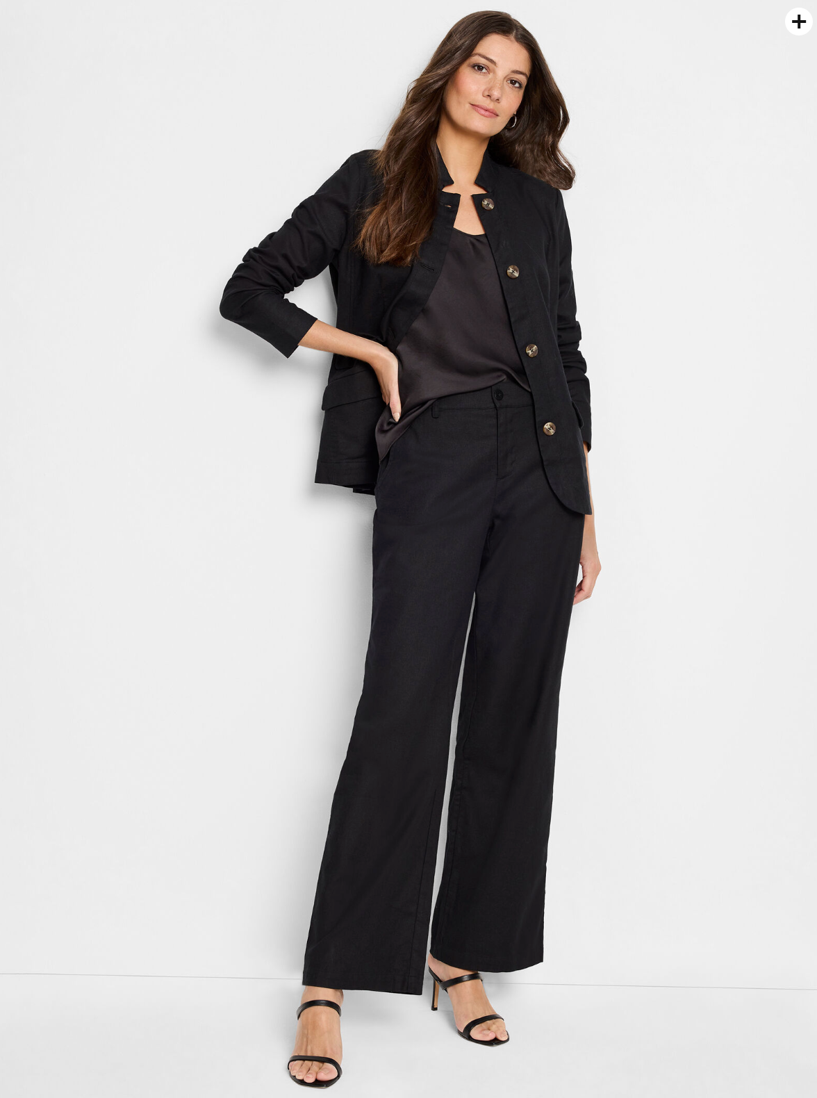 NIC+ZOE 31" LINEN COTTON ELIOT WIDE-LEG PANT