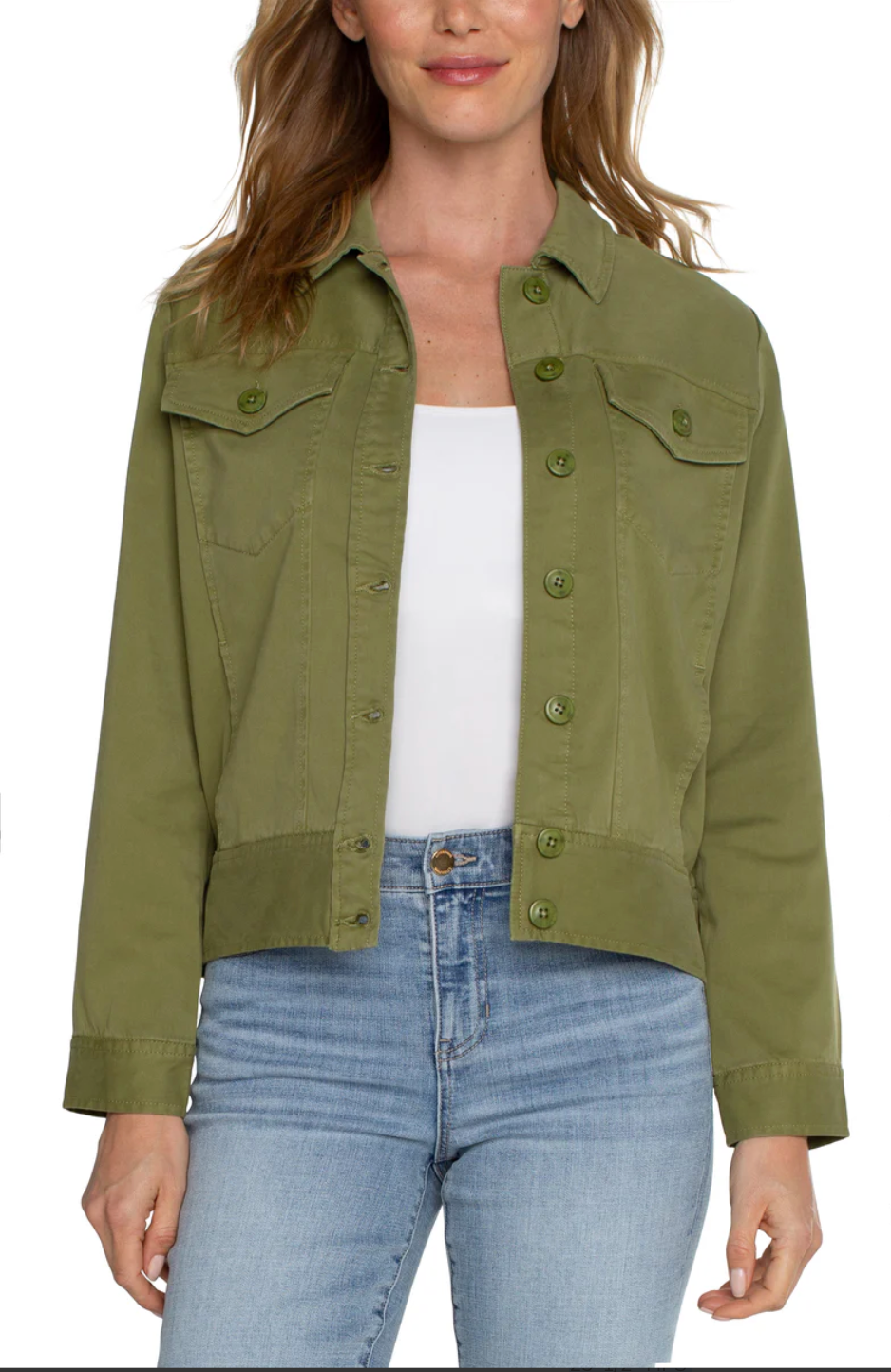 LIVERPOOL TRUCKER JACKET W/ELASTIC BACK WAIST