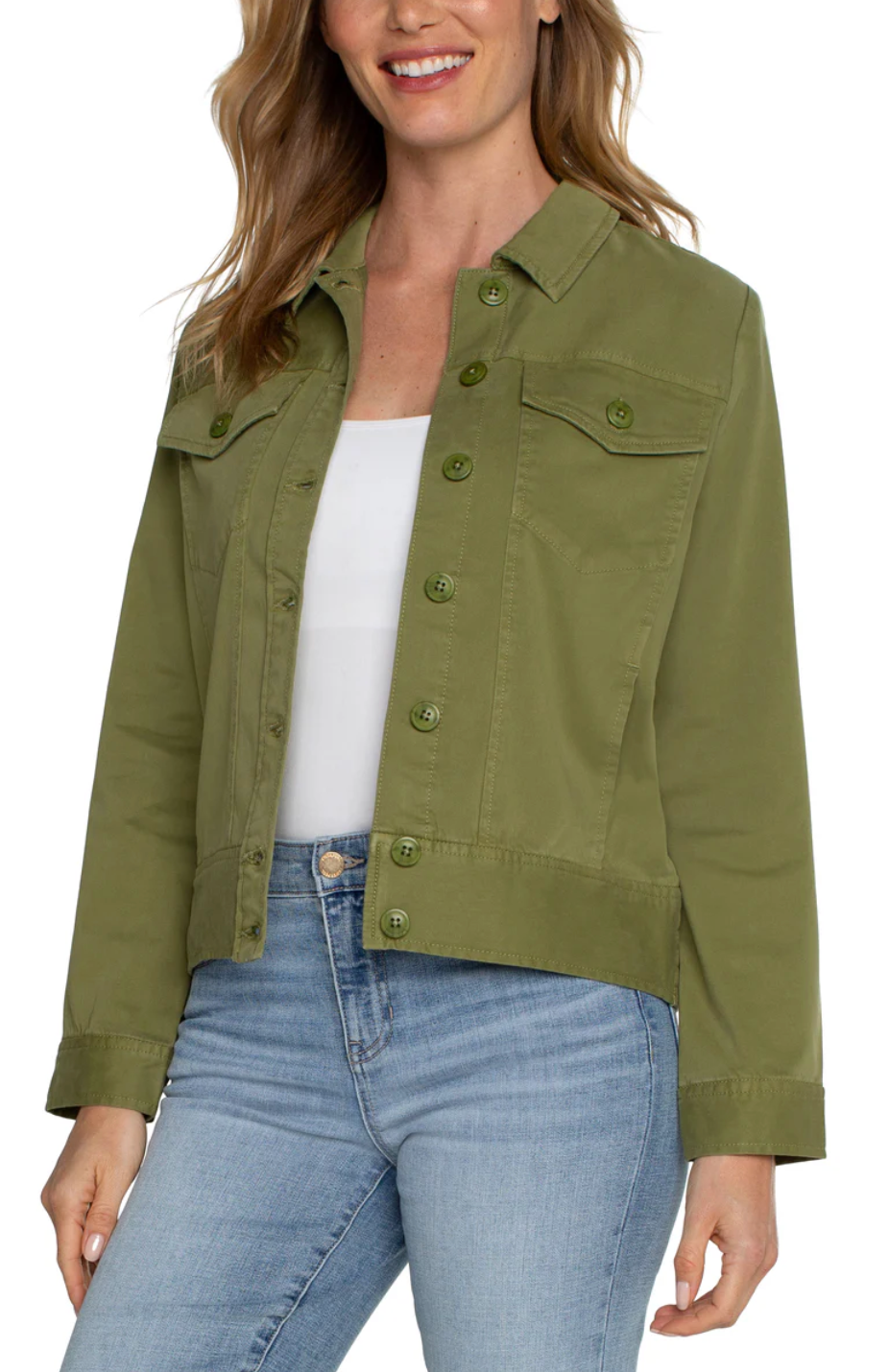 LIVERPOOL TRUCKER JACKET W/ELASTIC BACK WAIST