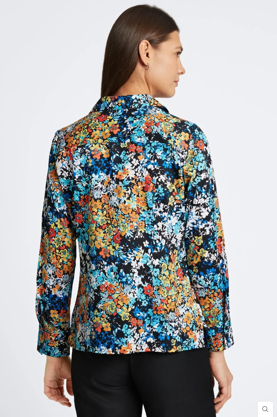 KATIE NO IRON FLORAL CLUSTERS SHIRT