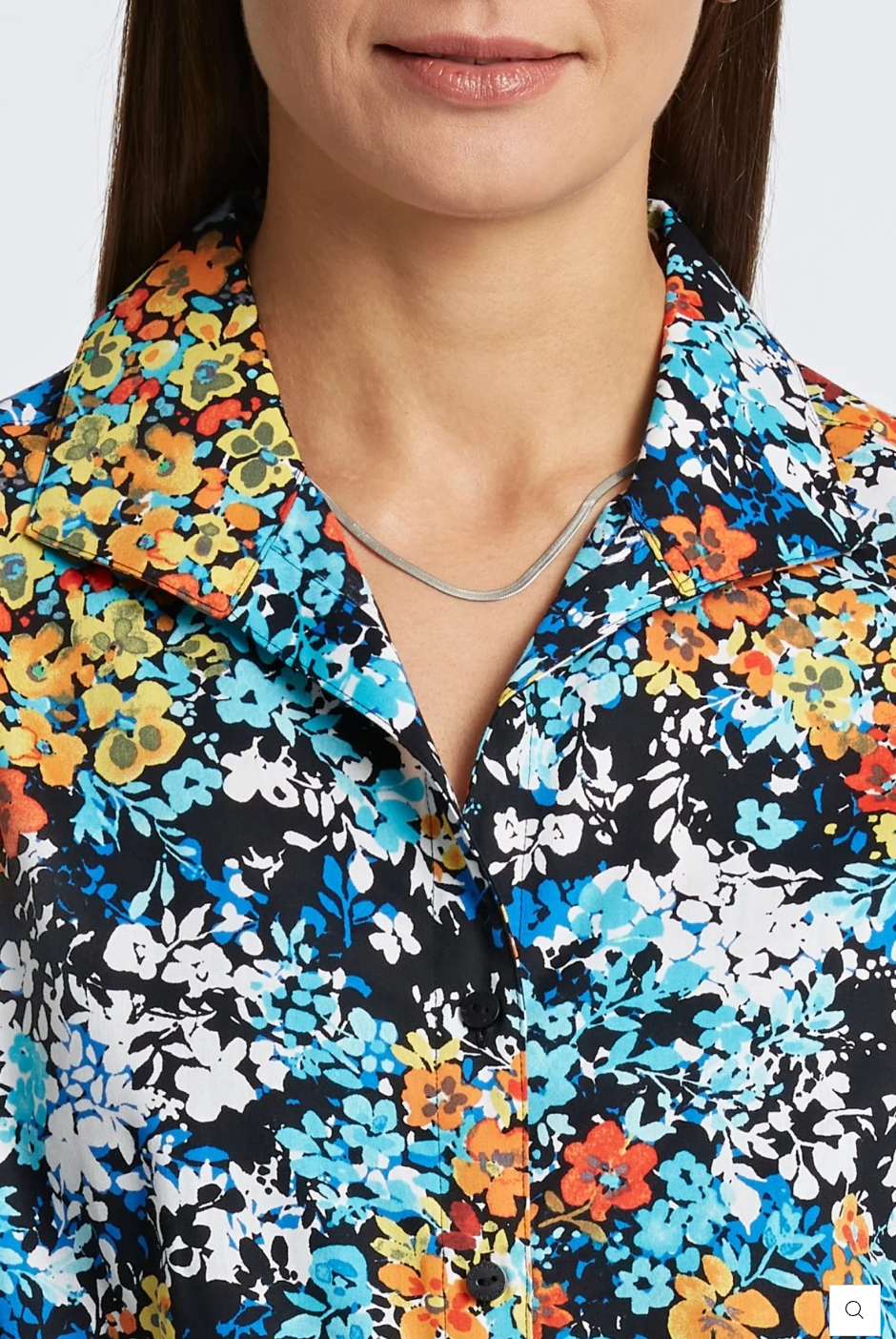 KATIE NO IRON FLORAL CLUSTERS SHIRT