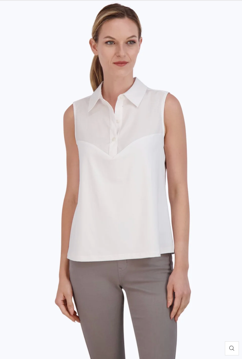RICKI KNIT-WOVEN SLEEVELESS LAYERING TANK