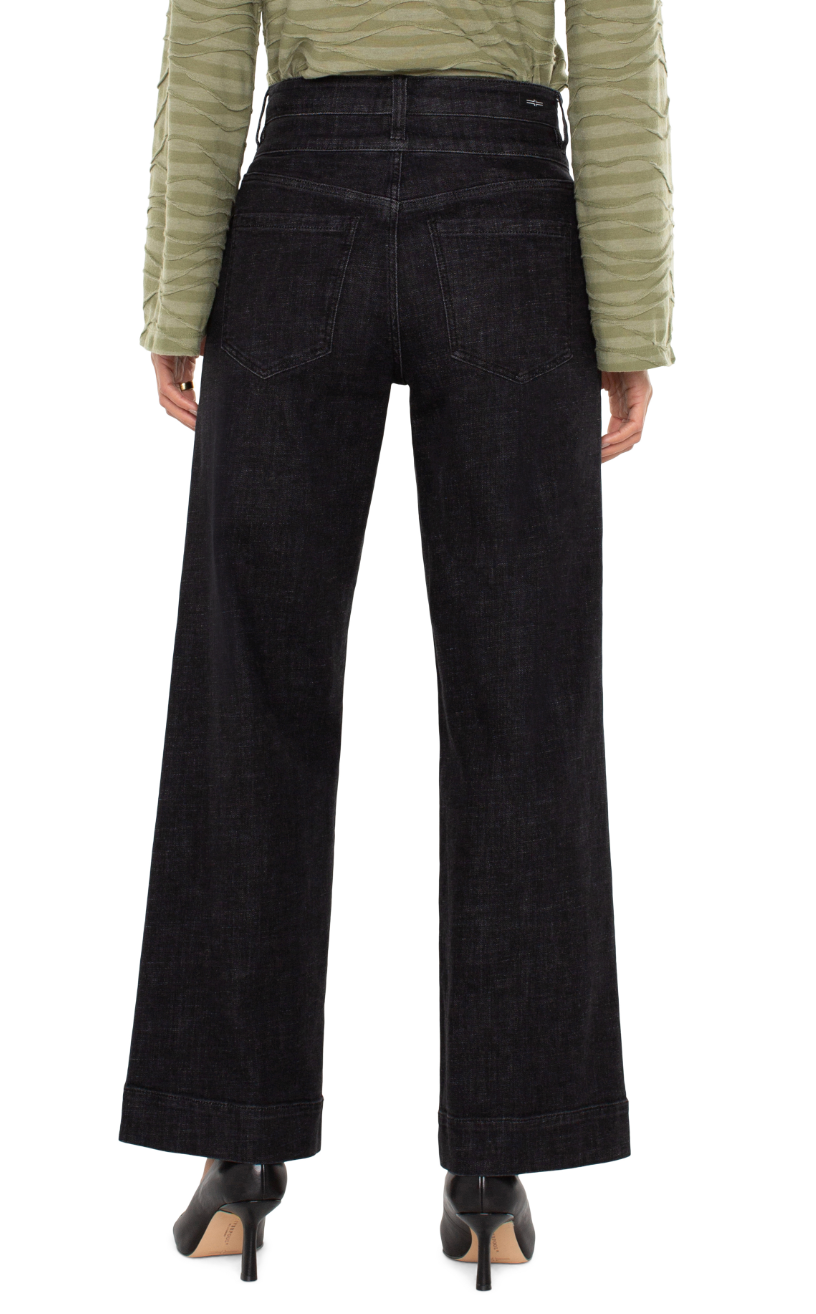 LIVERPOOL STRIDE HIGH RISE WIDE LEG WITH DOUBLE WAIST BAND - 30" INSEAM