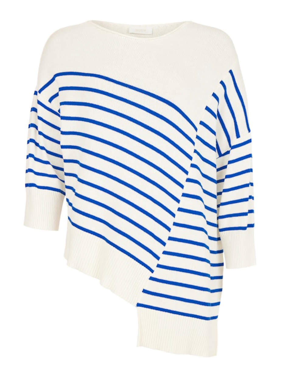 NOEN ANGLED STRIPE ASSYMETRIC PULLOVER