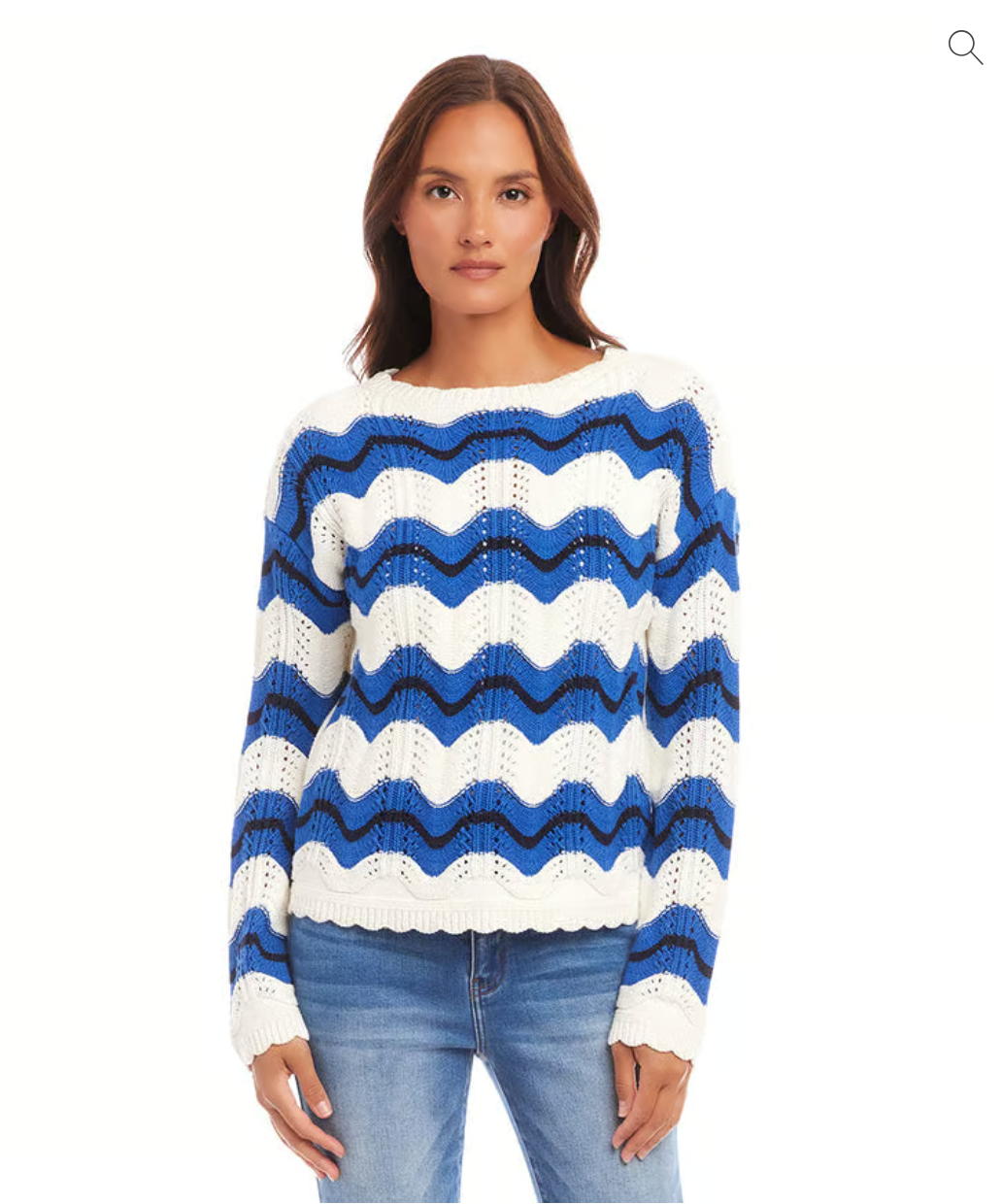 POINTELLE ZIGZAG SWEATER