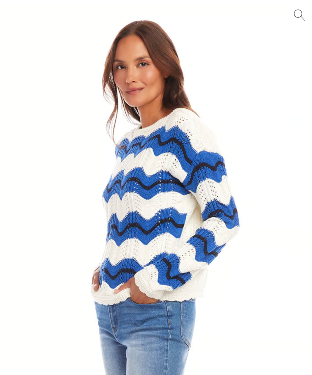 POINTELLE ZIGZAG SWEATER