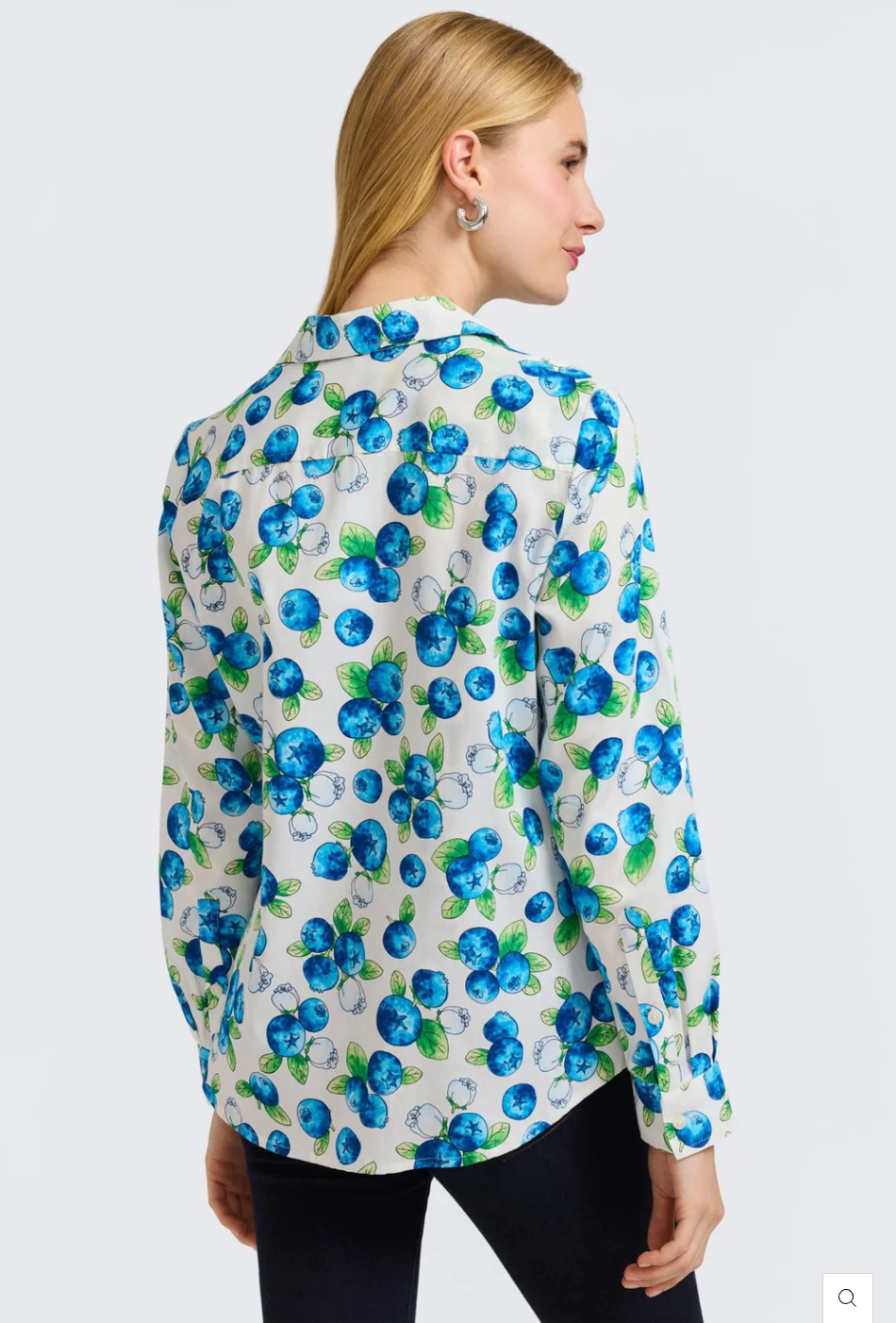 BLUEBERRY TIE FRONT BLOUSE